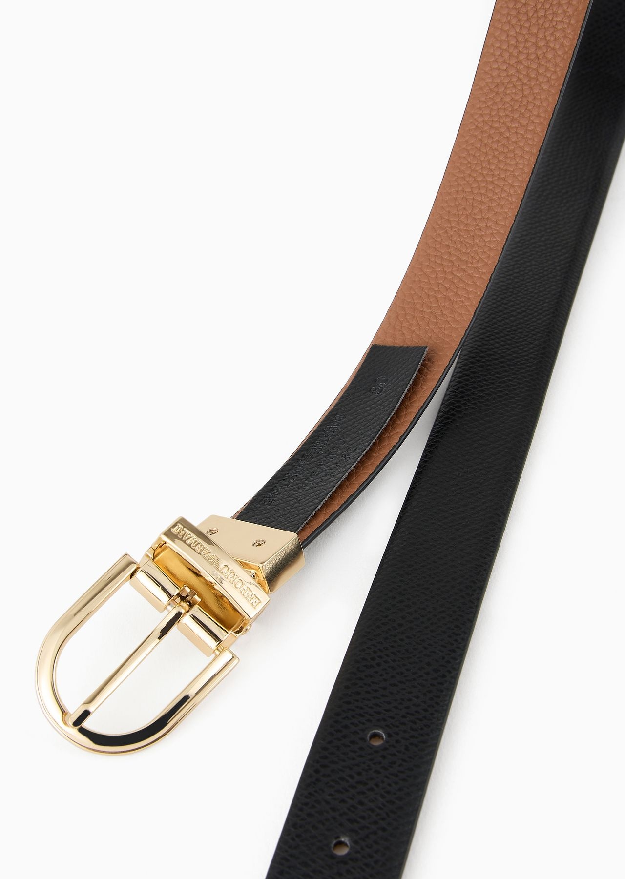 Deer-print and Palmellato leather reversible belt - 2