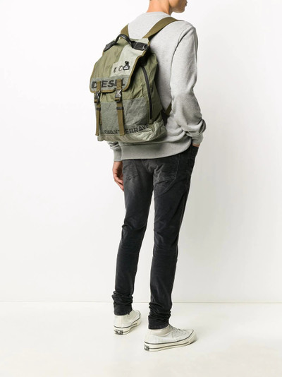 Diesel logo foldover backpack outlook