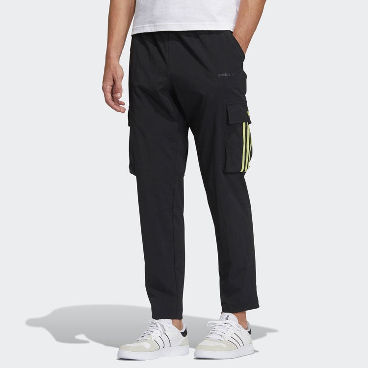 adidas neo Sw Lw 3s Tp Leisure Pocket Sports Stripe Trousers Men's Black H55286 - 2