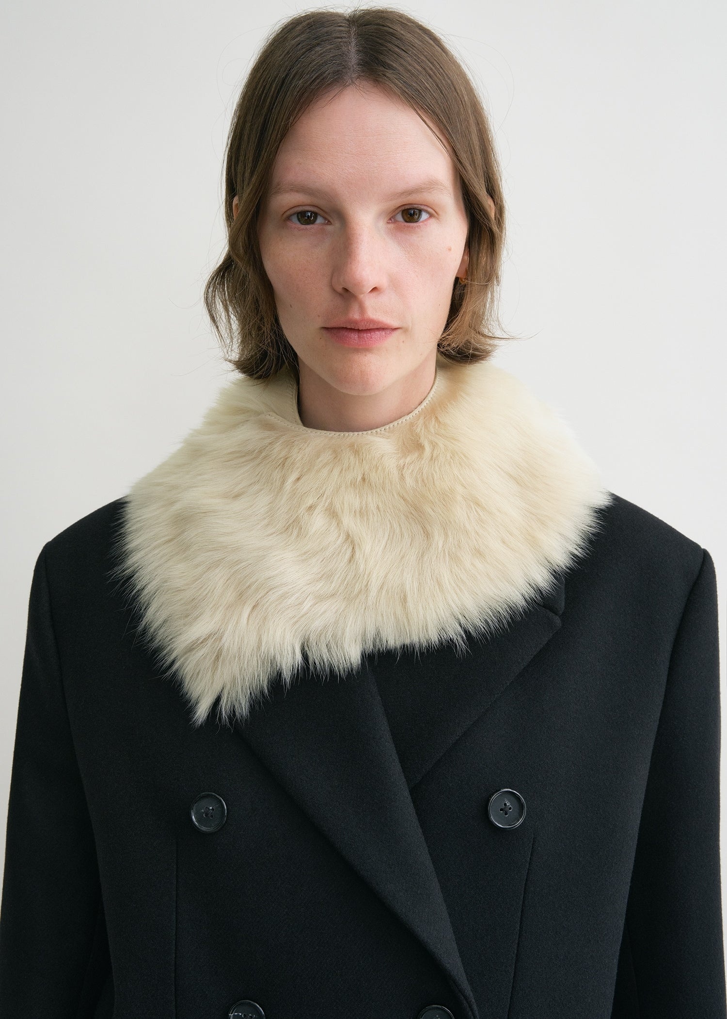 Silky shearling collar cream - 2