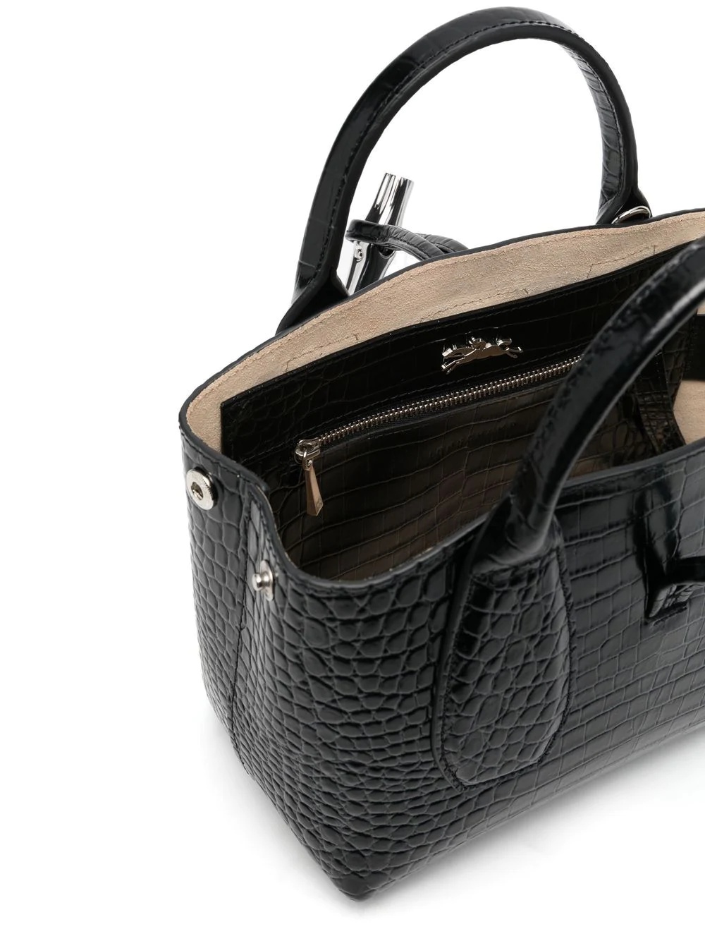 Roseau crocodile-effect leather tote bag - 5