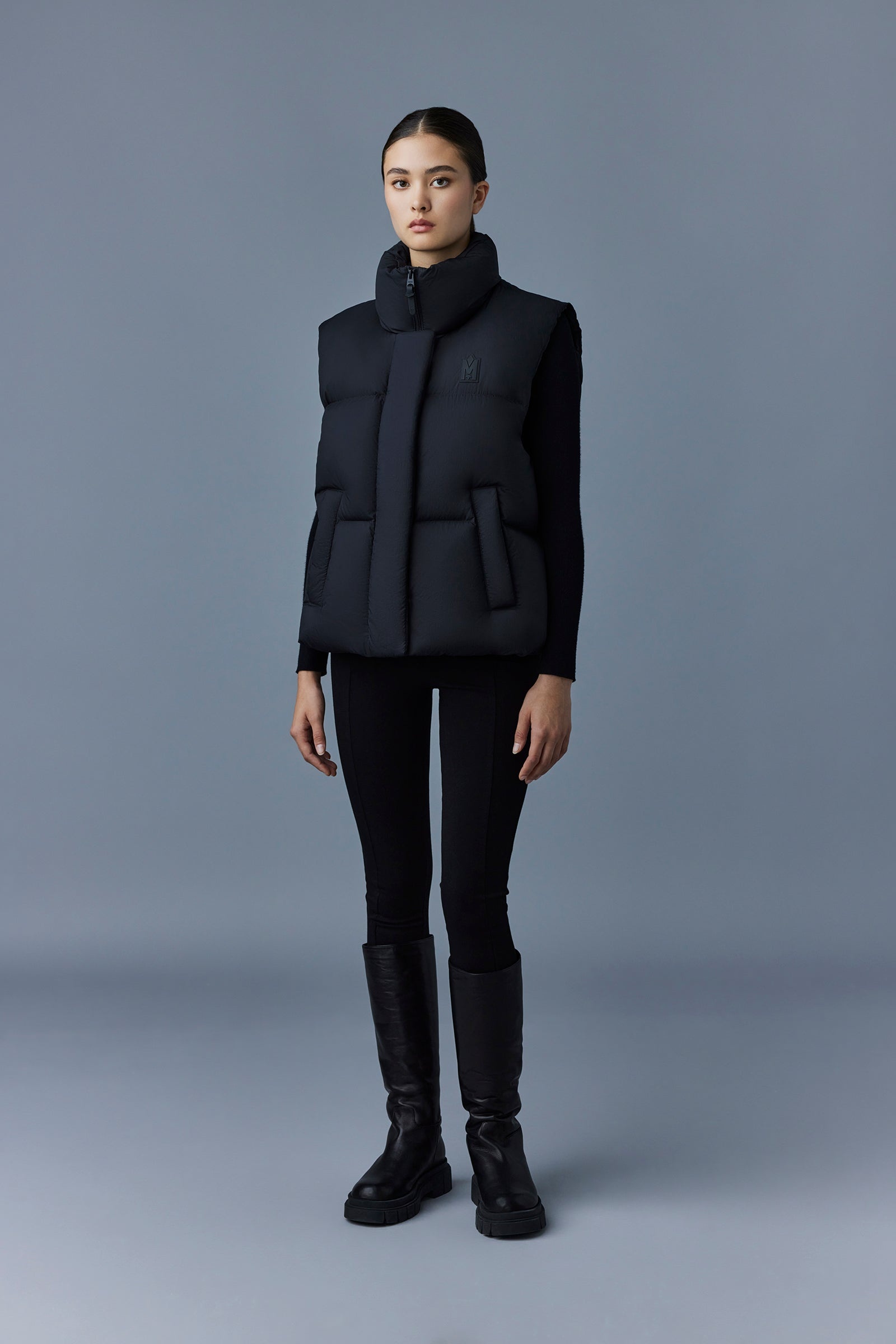 MACKAGE NAKI Down vest with stand collar | REVERSIBLE