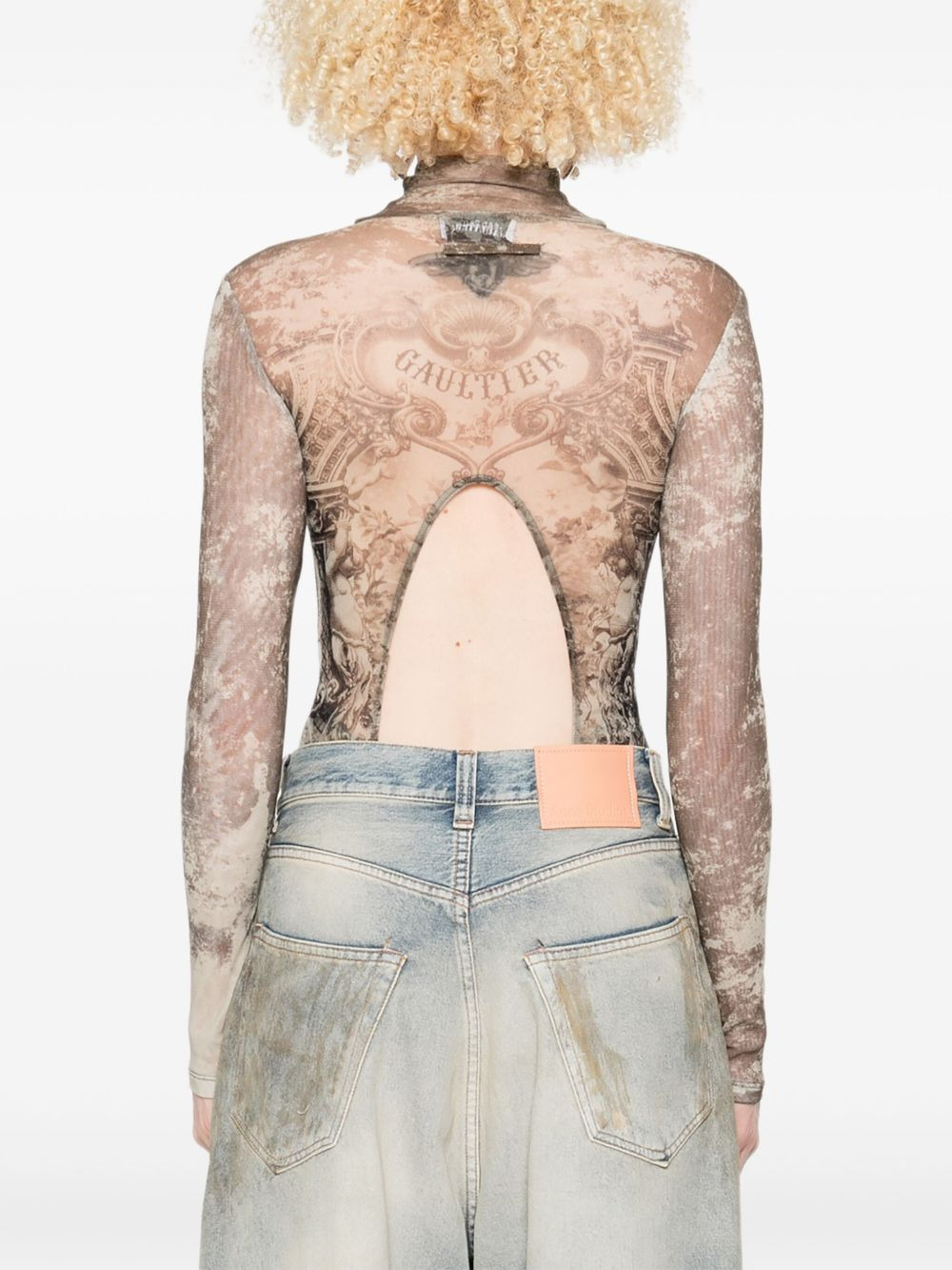 Médaillon-print bodysuit - 4