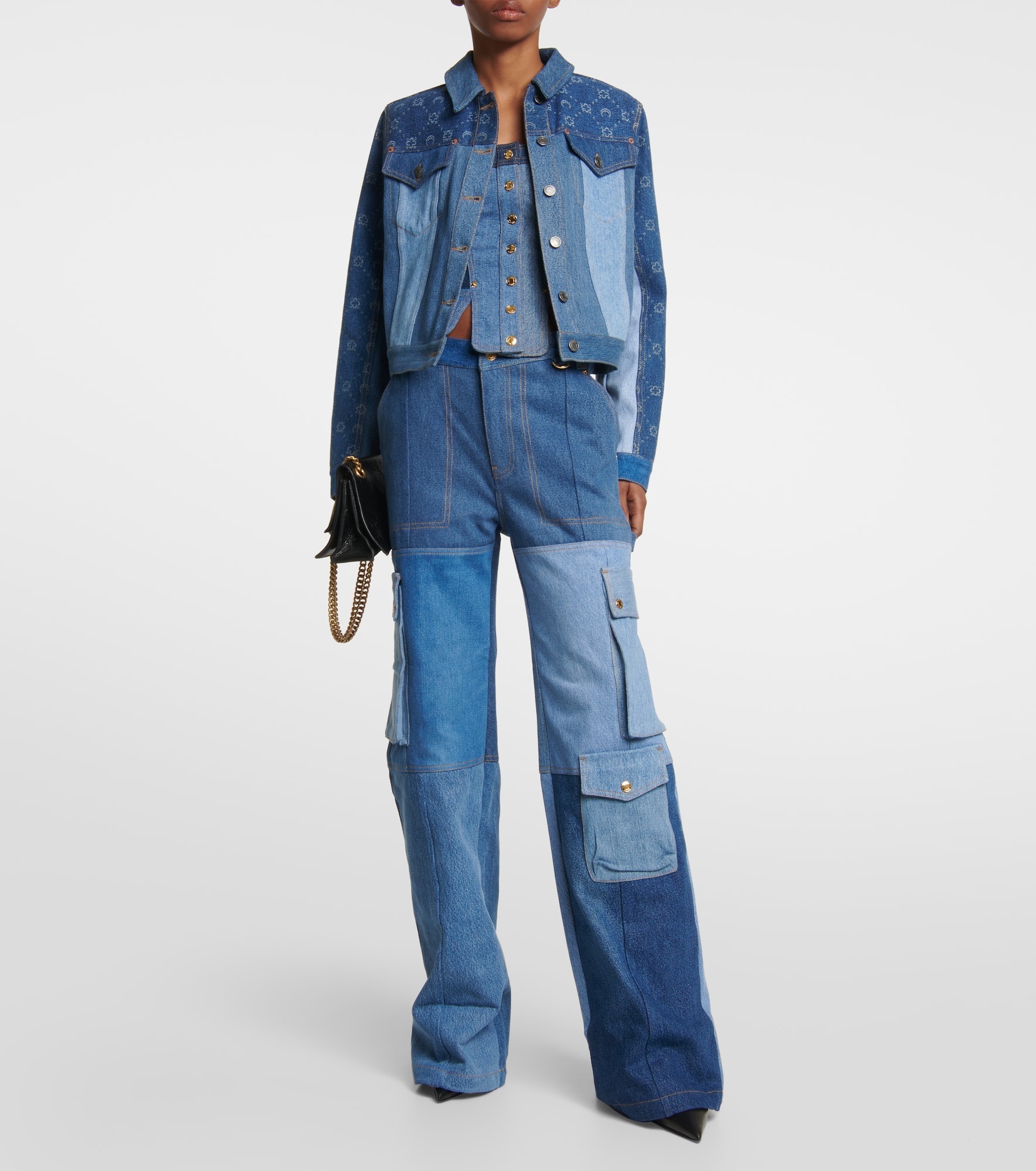 Monogram high-rise wide-leg jeans - 2