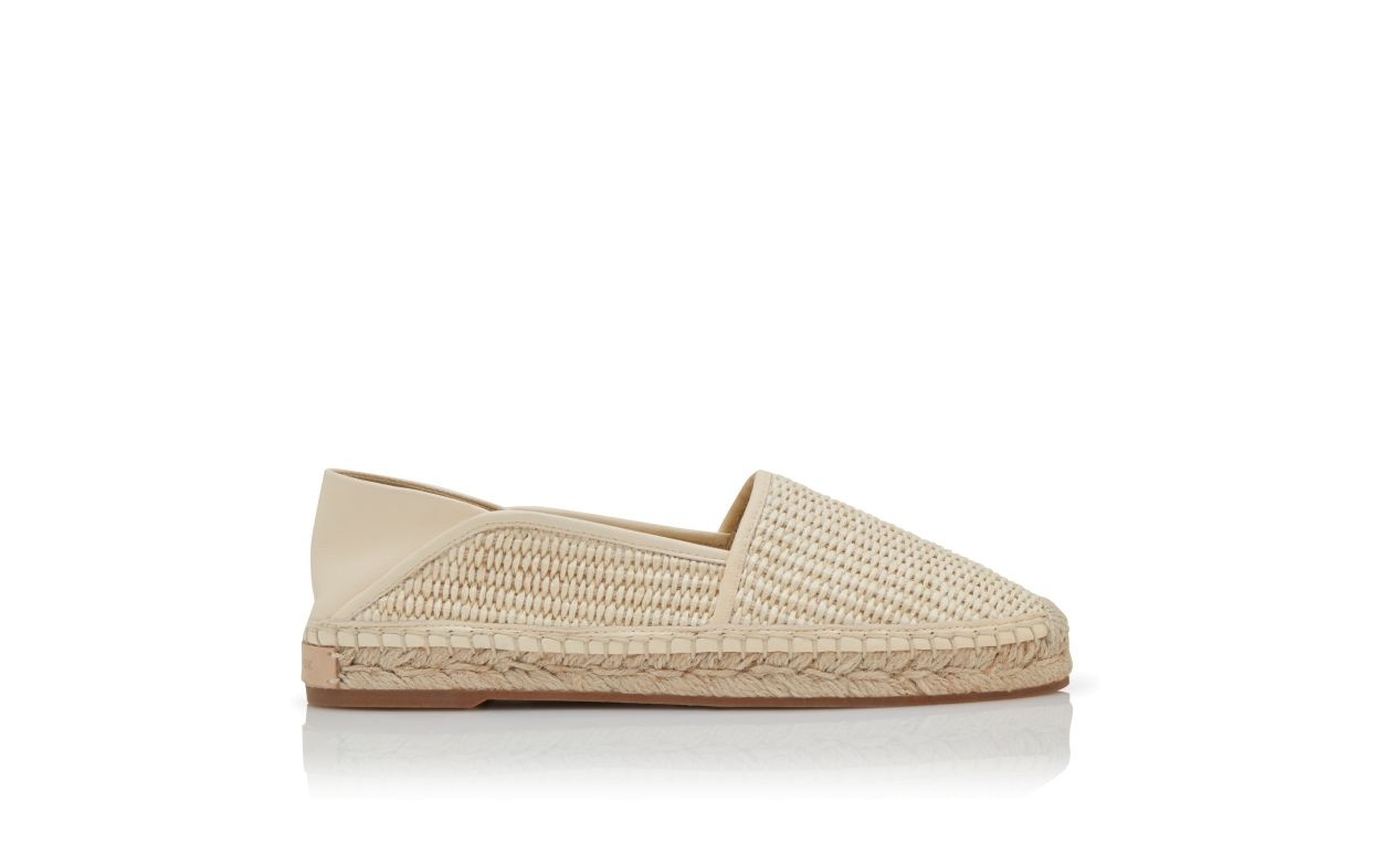 Light Cream Raffia Espadrilles - 1