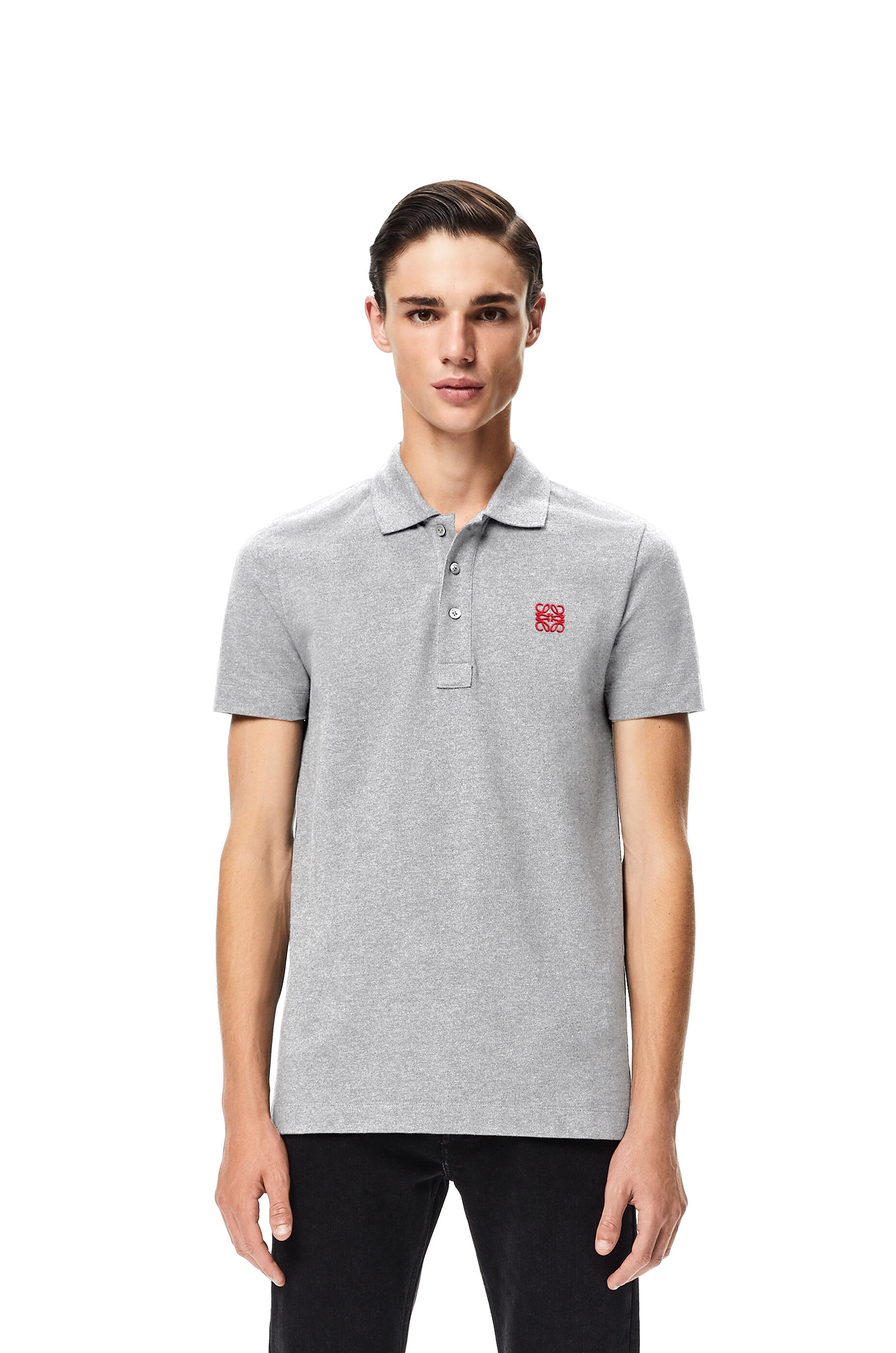 Anagram embroidered polo in cotton - 3