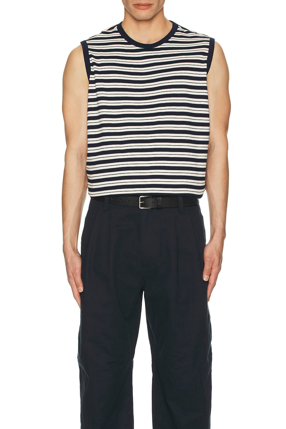 Stripe Sleeveless Tee - 5