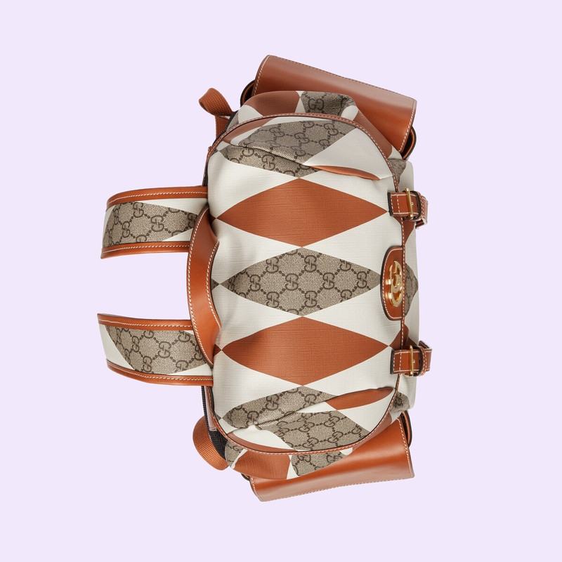 Ophidia GG rhombus print backpack 7