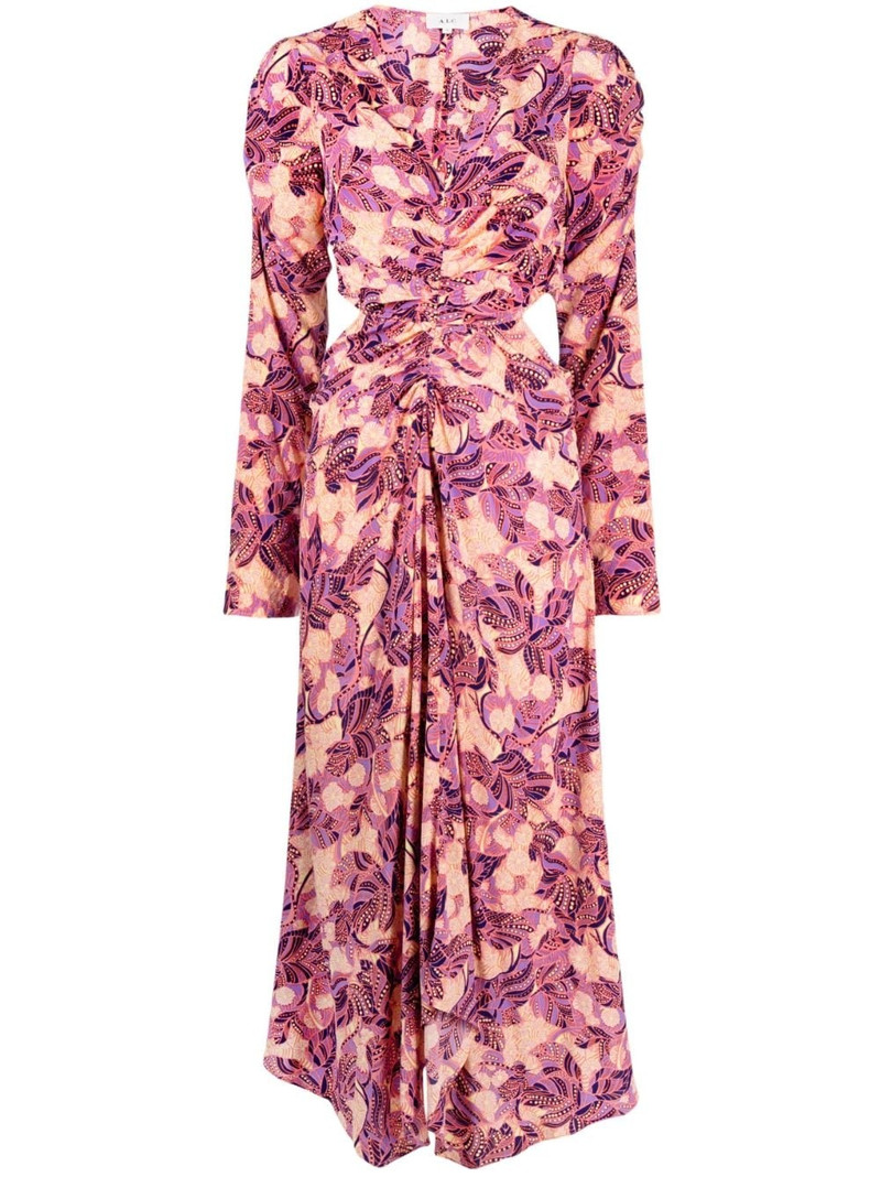Mona floral-print flared dress 1