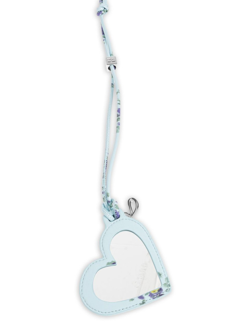 floral-print heart-shaped mirror charm 3