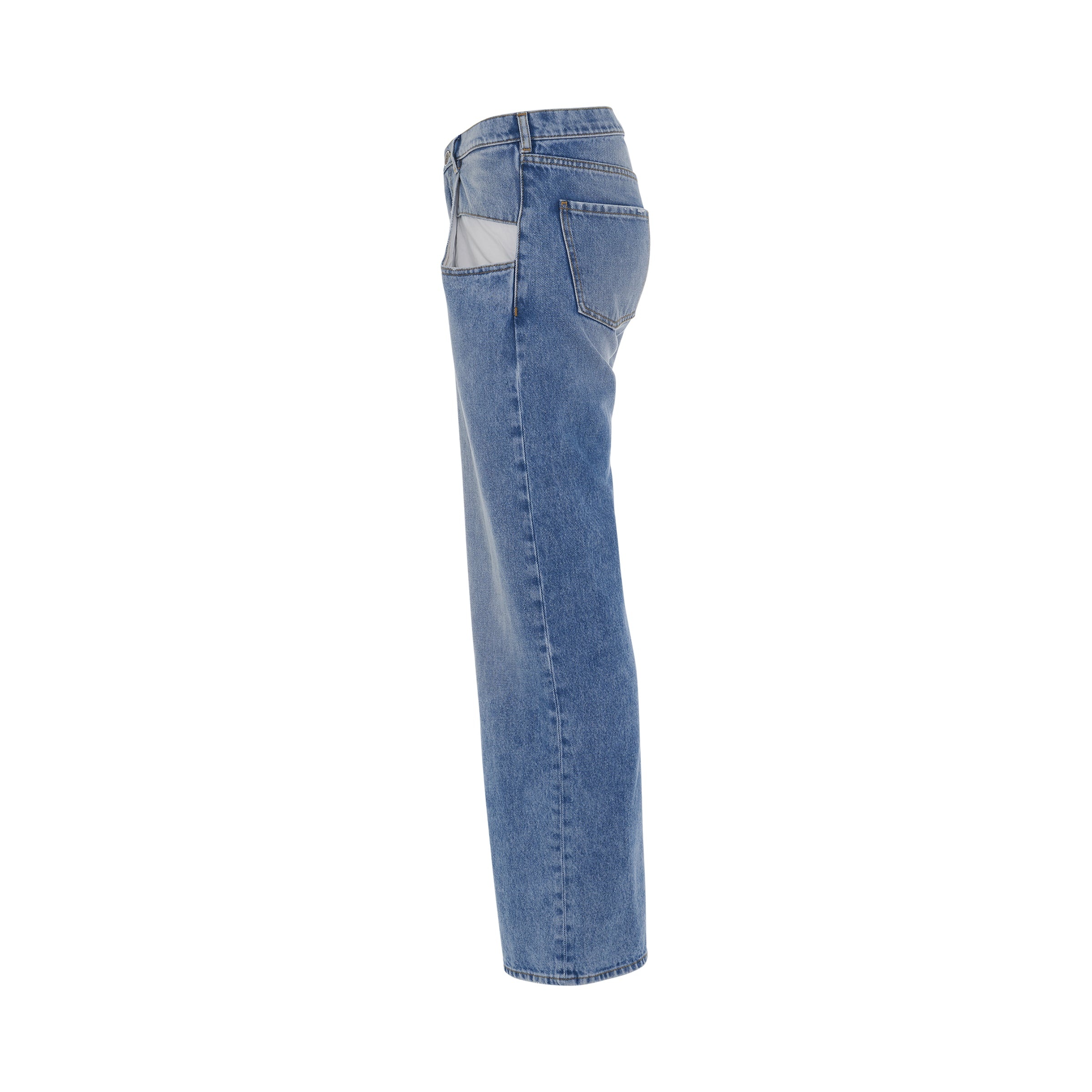 Straight Jeans with Contrasted Pockets - 3