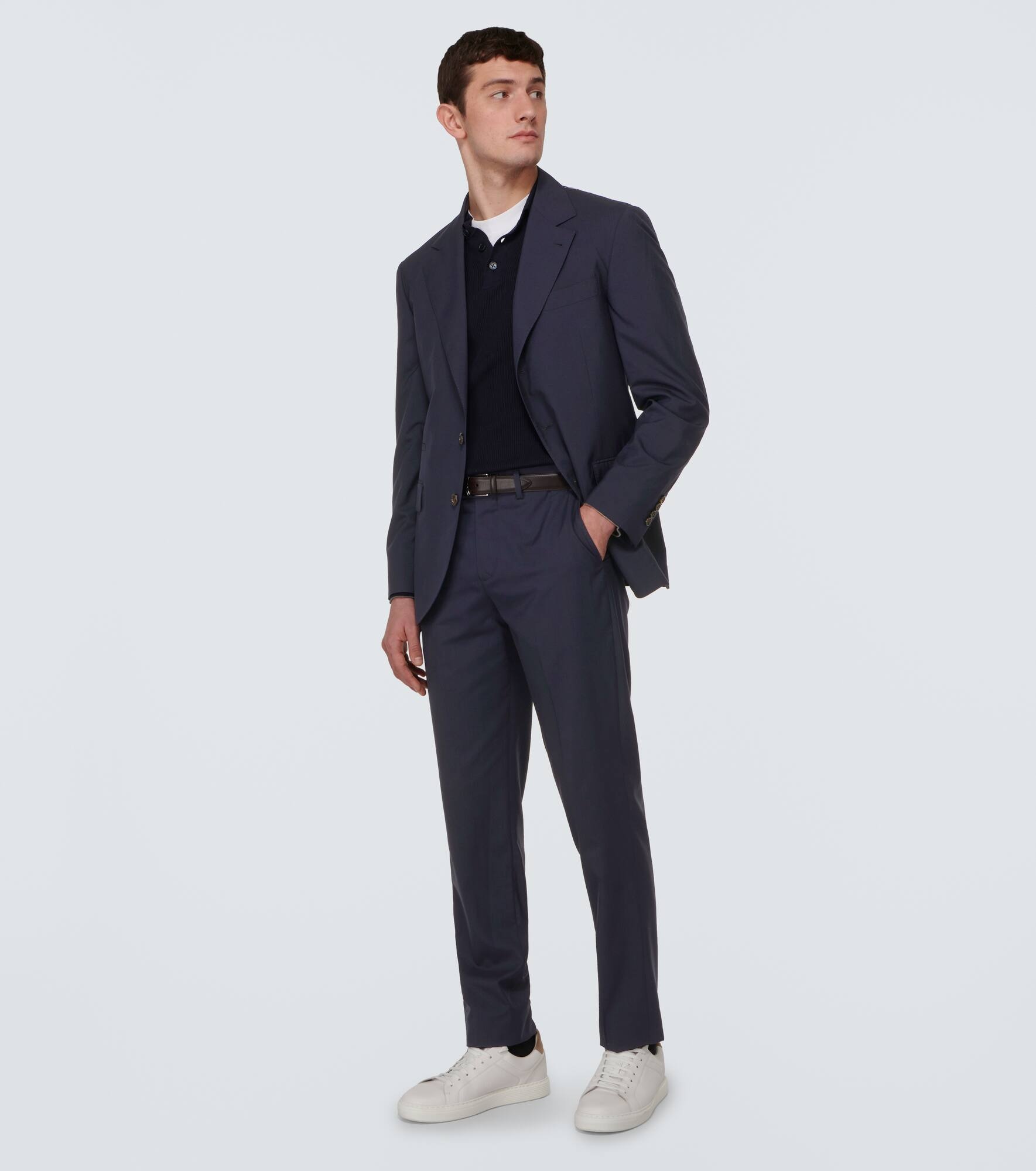 Single-breasted wool and silk suit - 2