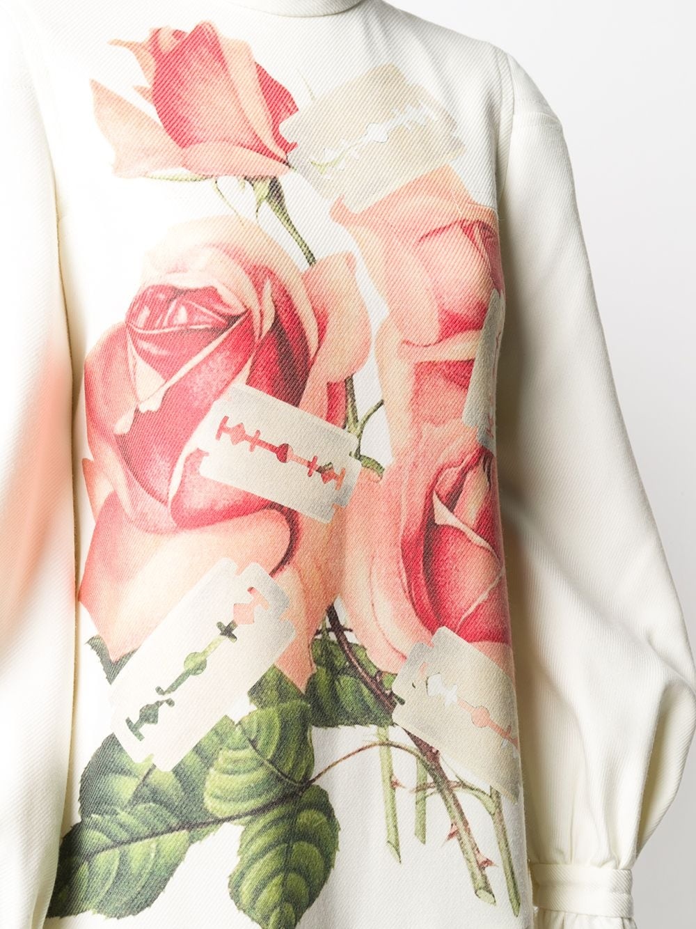 rose and razor-print flared dress - 5