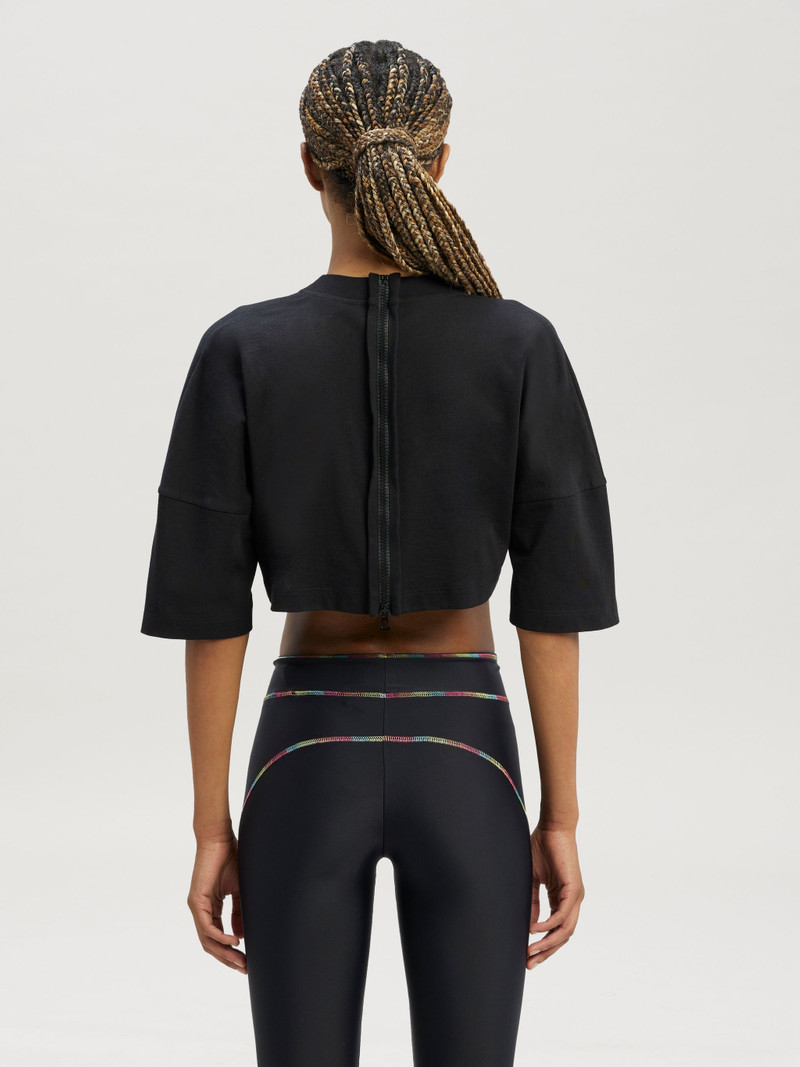 Curved Logo Back Zip T-Shirt 5