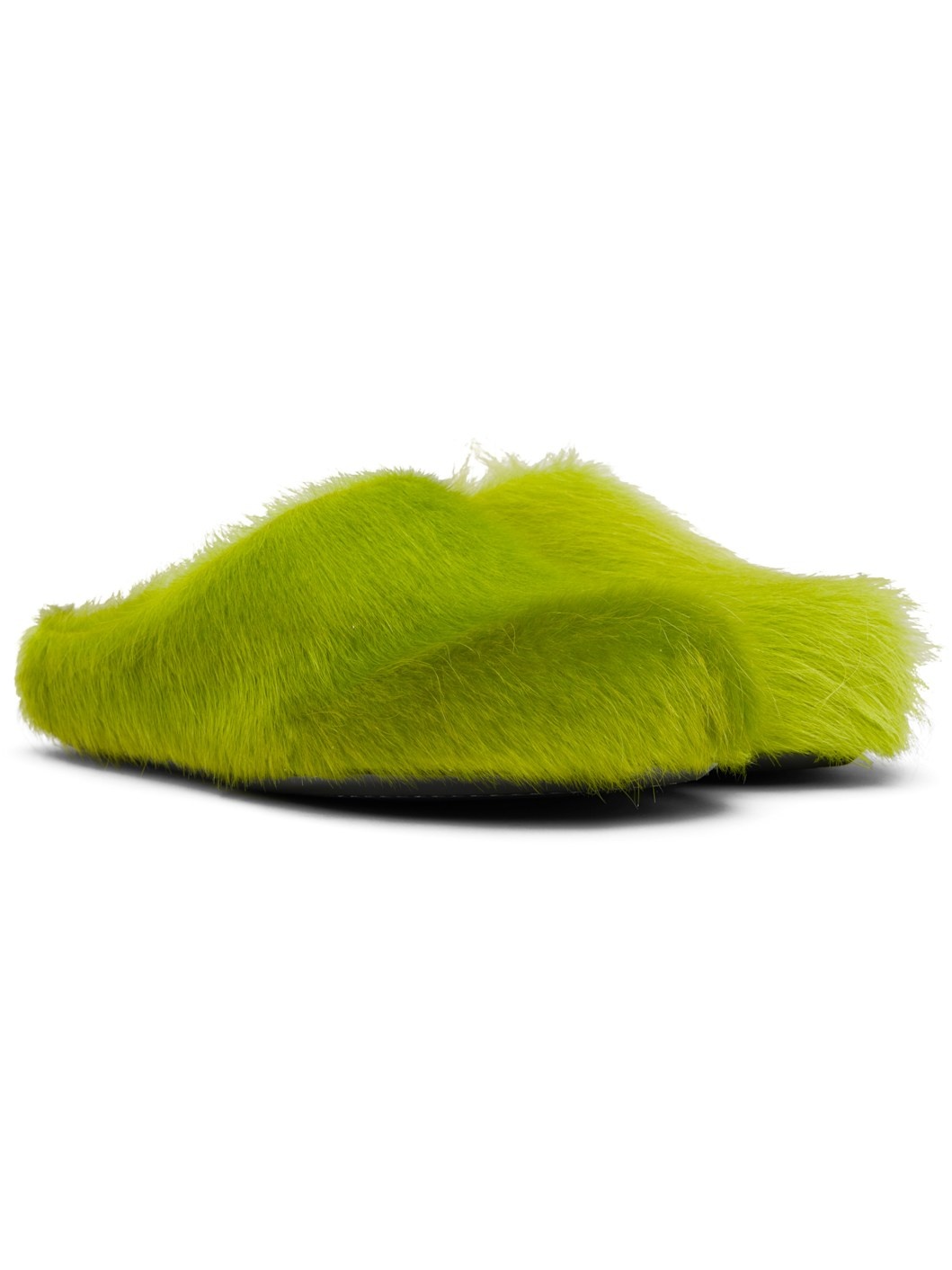 Green Long Hair Calfskin Fussbett Slip-on Loafers - 4