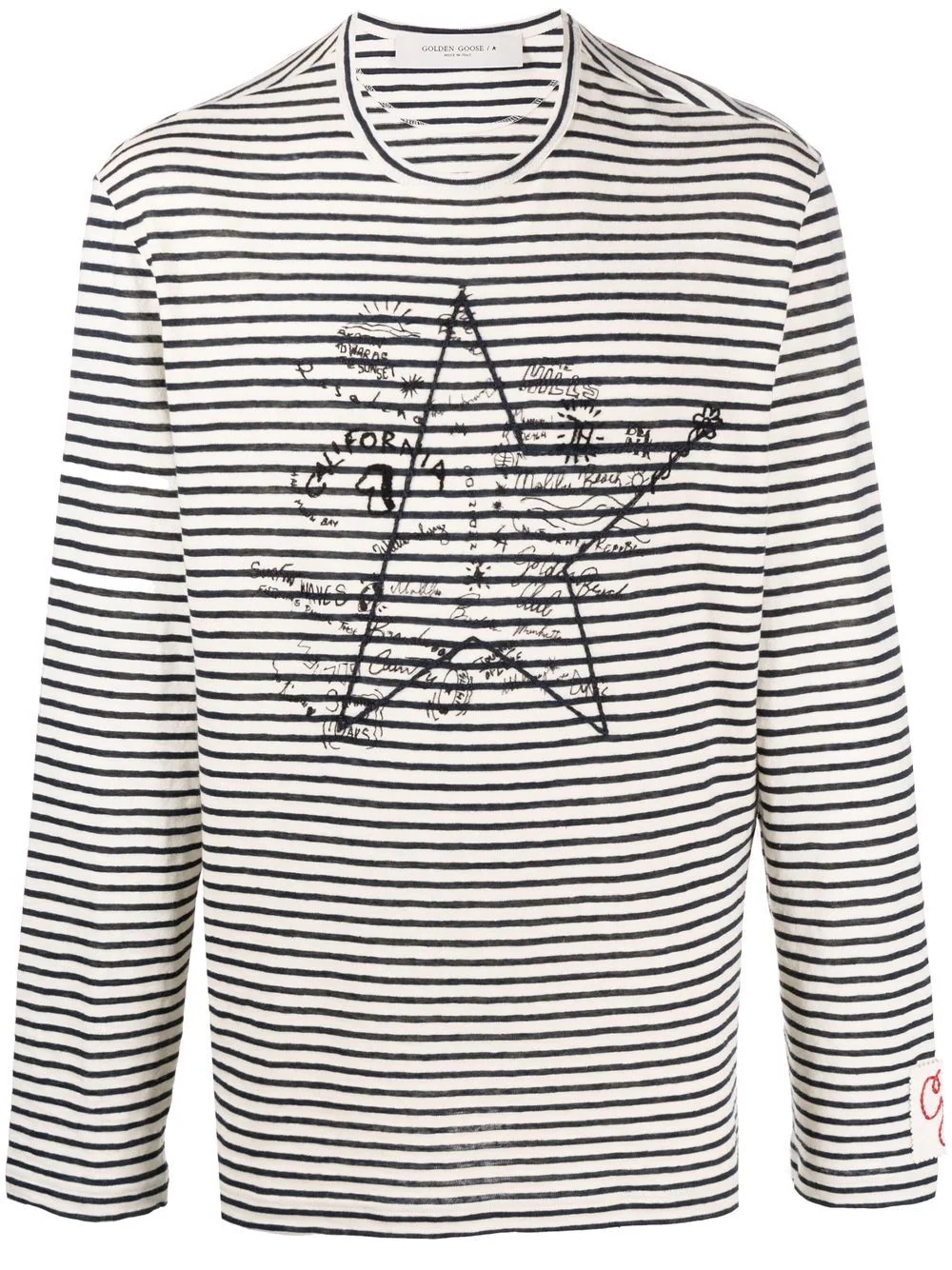 striped star logo-print top - 1