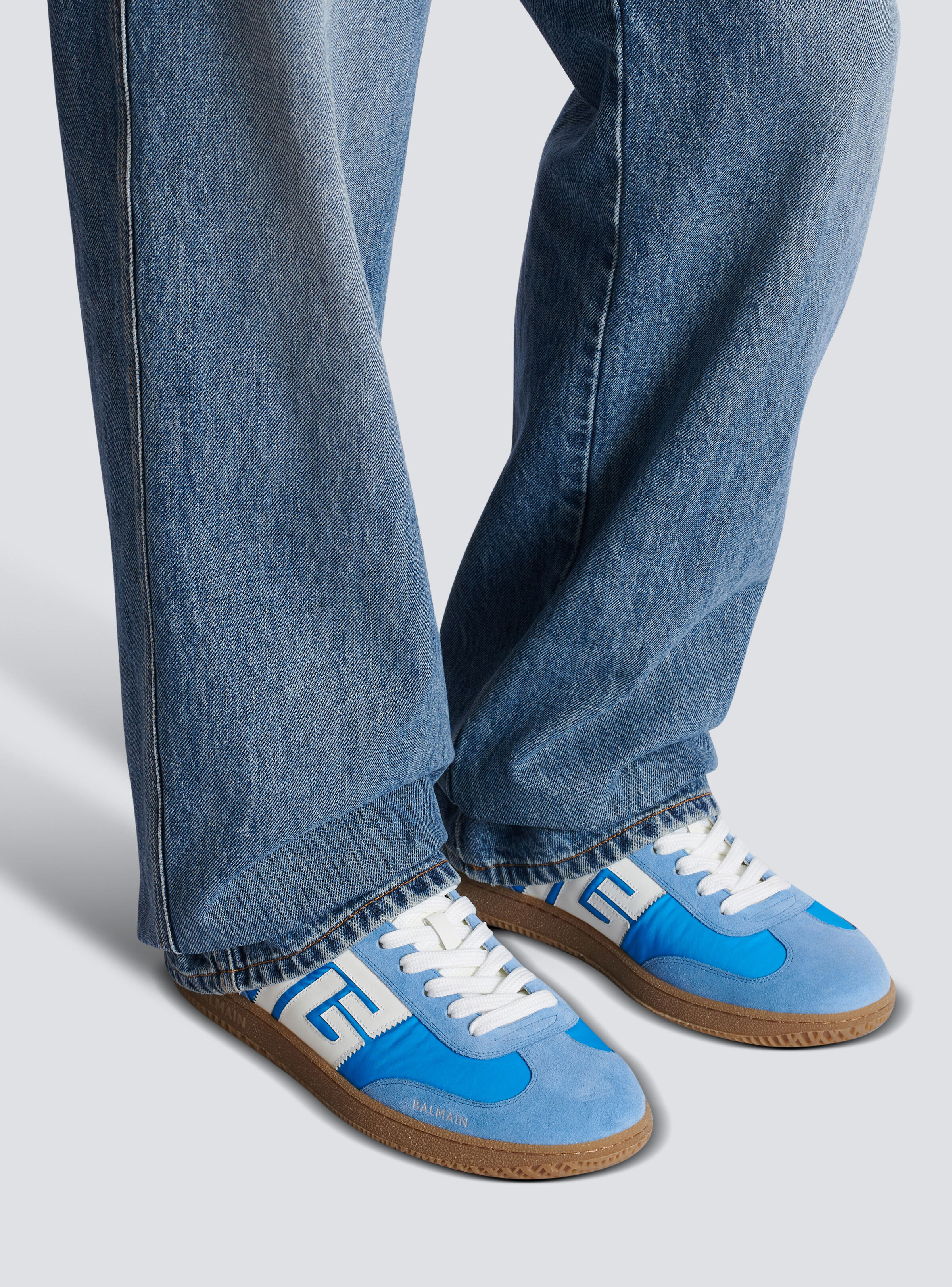 Balmain Swan trainers in leather, suede and nylon - 9