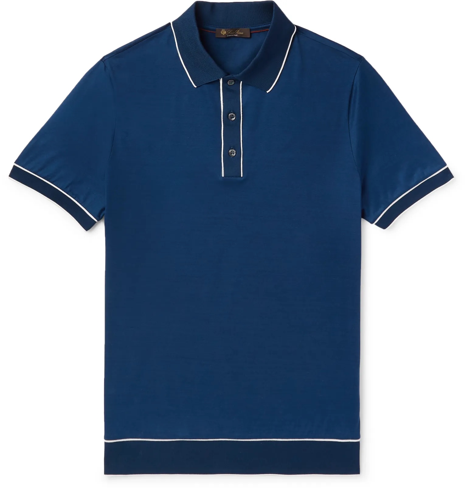 Slim-Fit Contrast-Tipped Cotton-Jersey Polo Shirt - 1