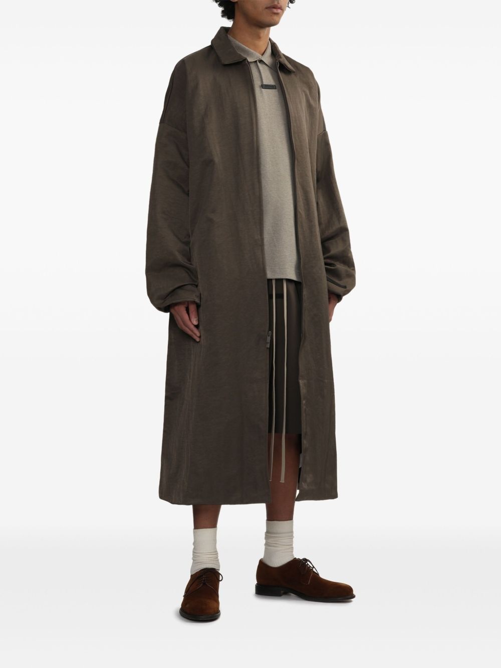 logo-print coat - 2