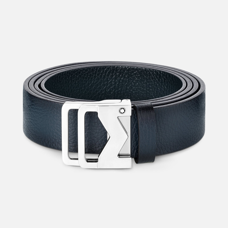 M buckle sfumato blue 35 mm leather belt 1