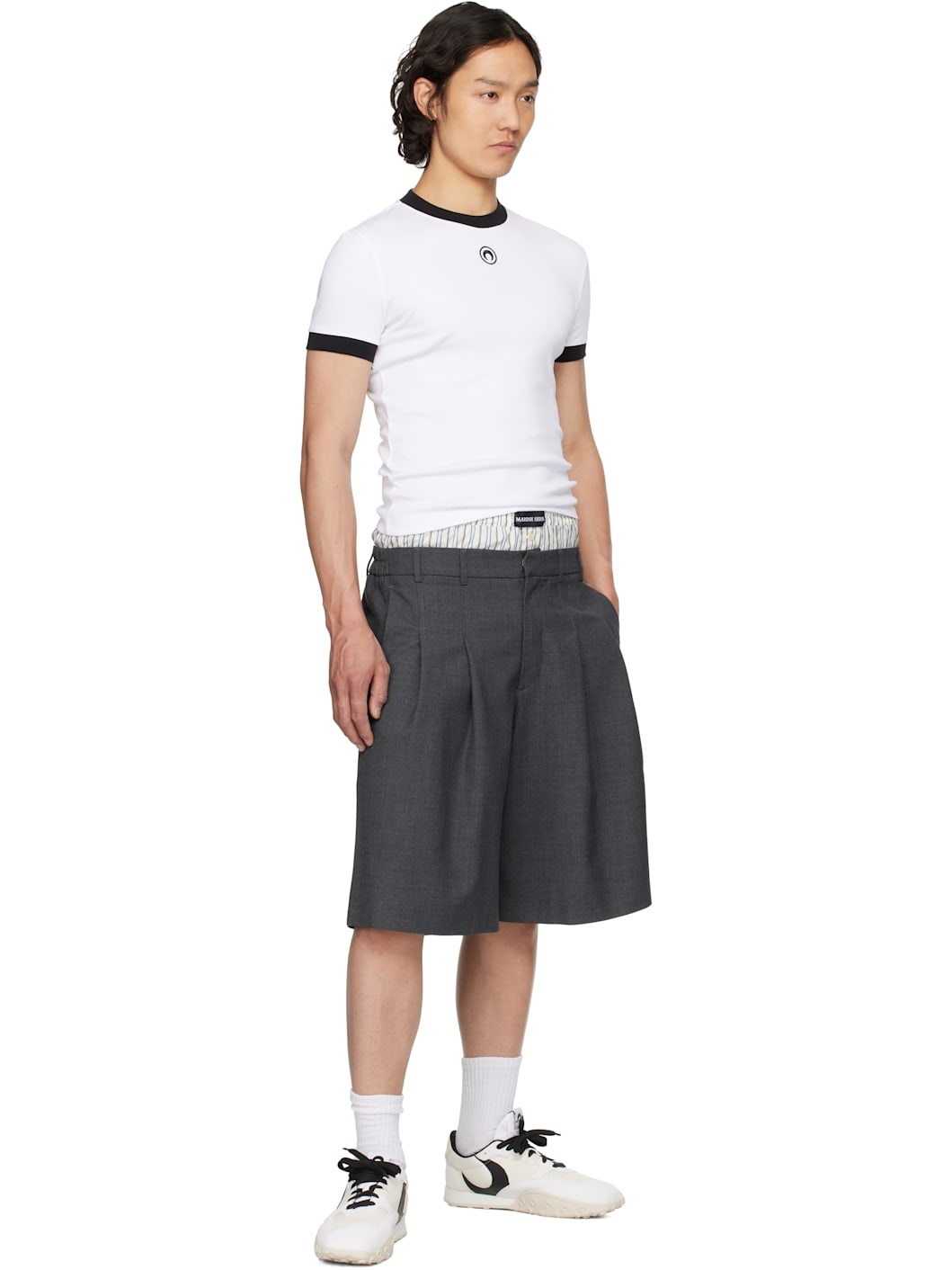 Gray Regenerated Tailoring Shorts - 4