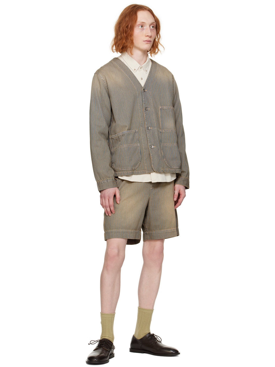 Blue & Tan Jay Denim Shorts - 4