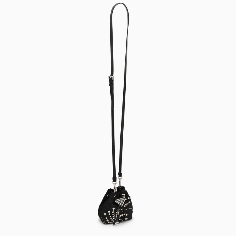 Prada Black Nylon Mini Pouch With Crystals Women - 3