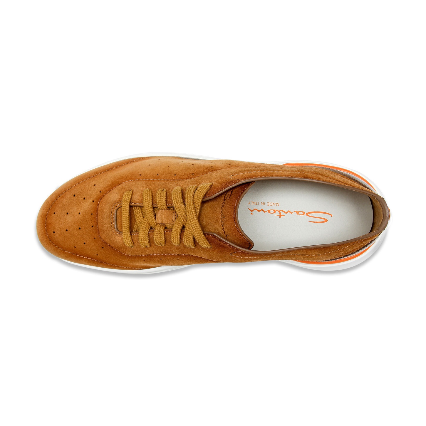 Men's light brown suede and leather Bounce sneaker - 5