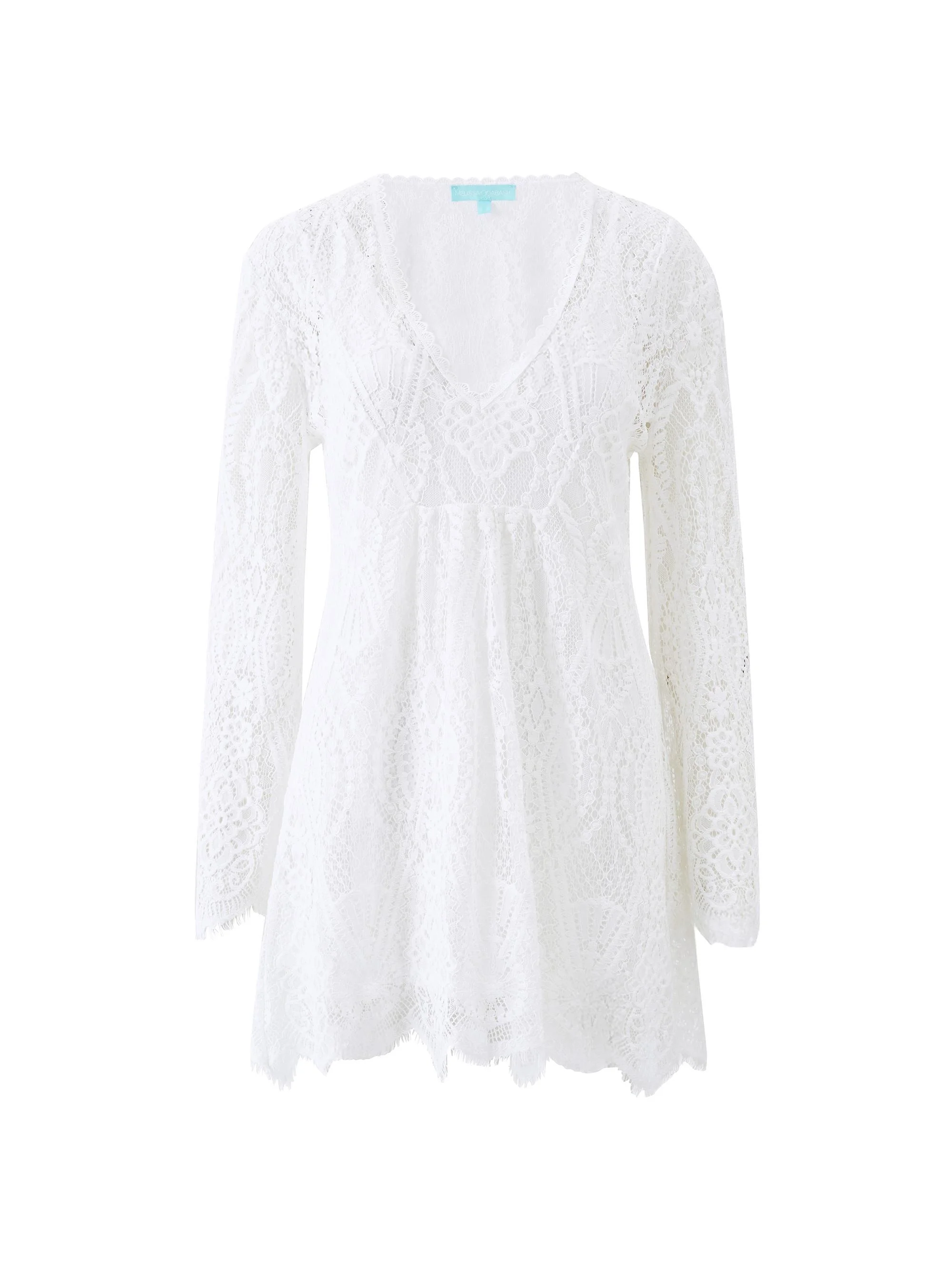 Women's Elizabeth Lace Tunic Minidress - White - 1