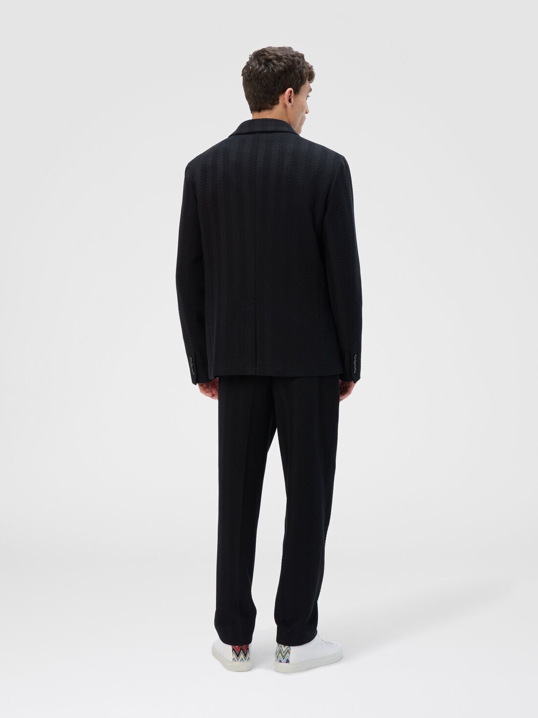 Straight Pants with Zigzag Pattern - 3