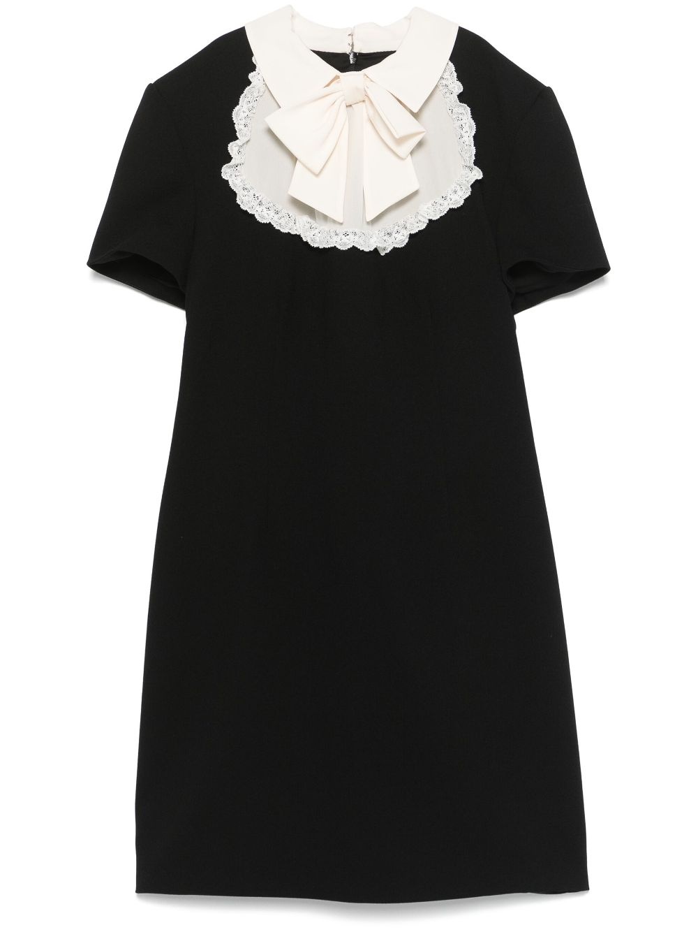 jabot-collar crepe mini dress - 1