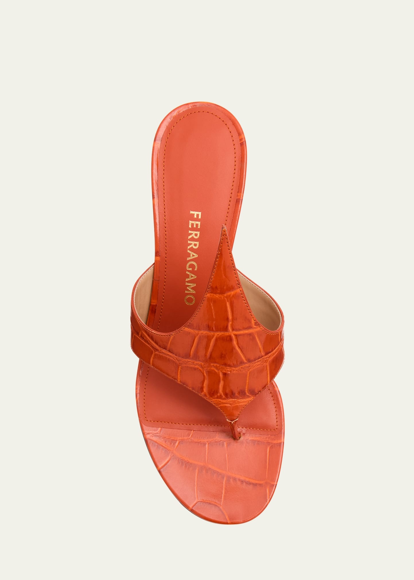 Lyrai Croco Thong Slide Sandals - 5