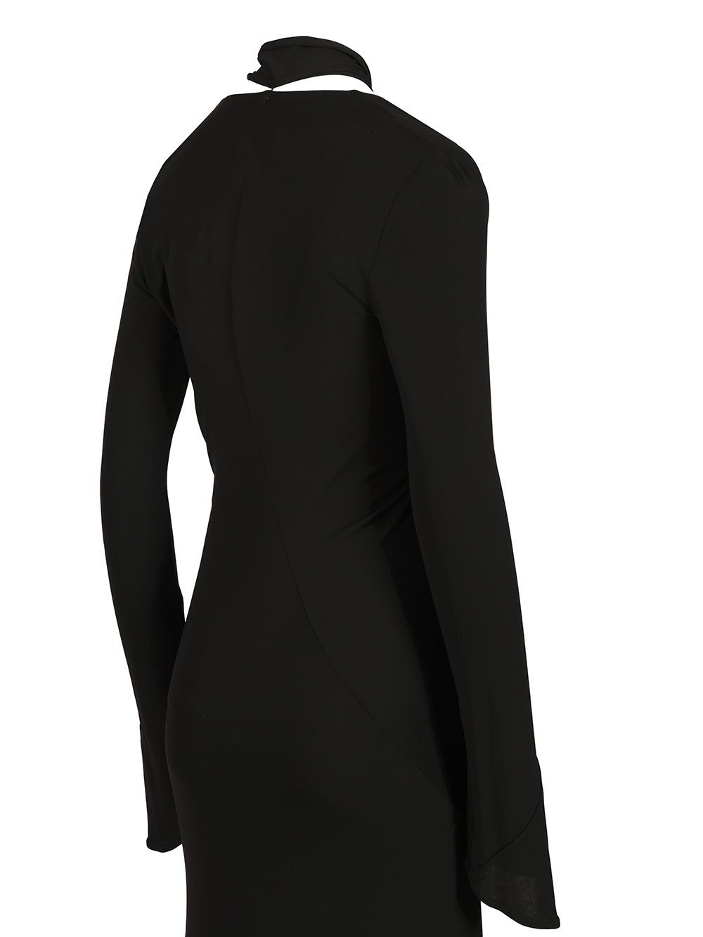 Crepe Midi Dress Dresses Black - 6