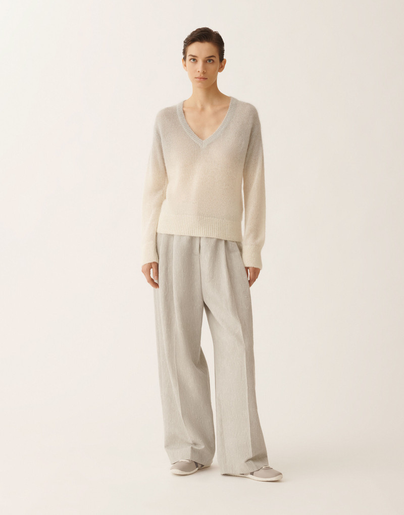 Mohair sweater with ombré sequins, raffia 3