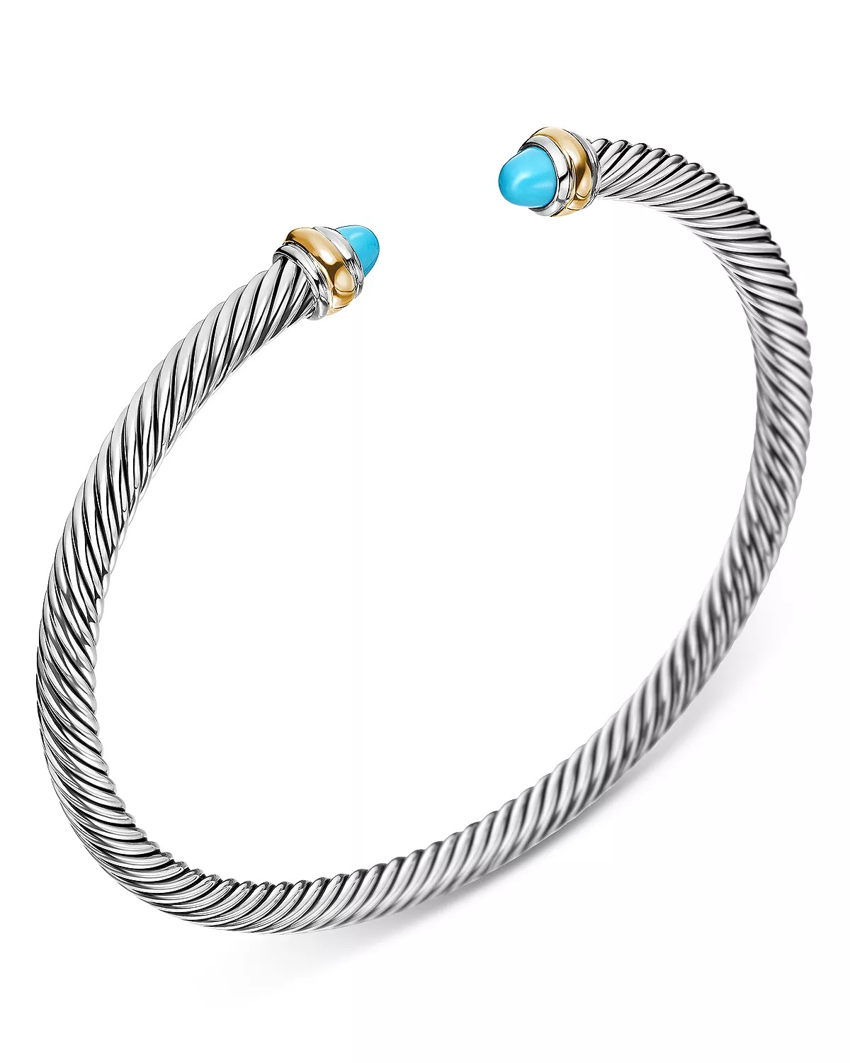 Cable Classic Bracelet with Gemstones, 18K Yellow Gold & Sterling Silver, 4mm - 3