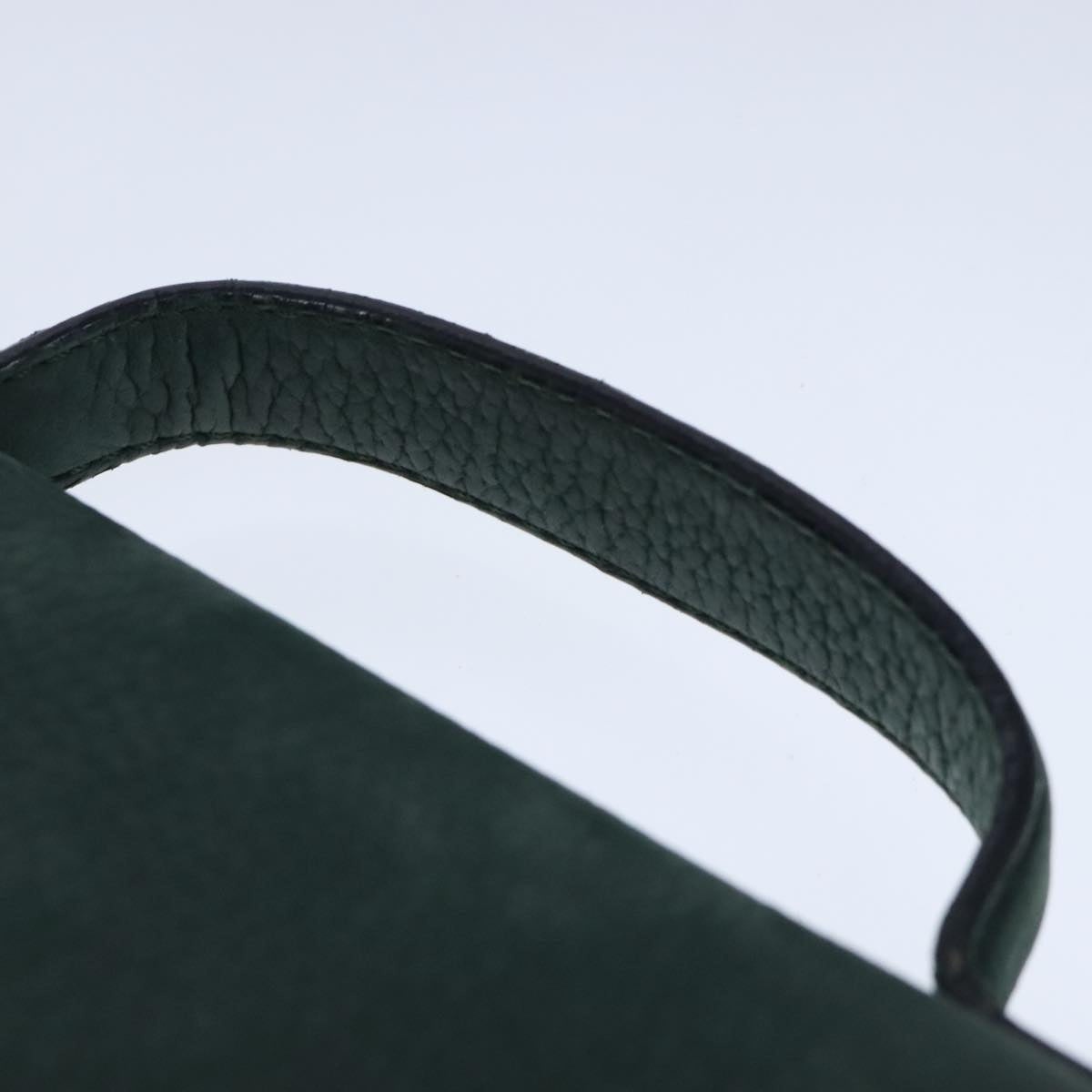 CELINE Hand Bag Leather Green Gold - 8