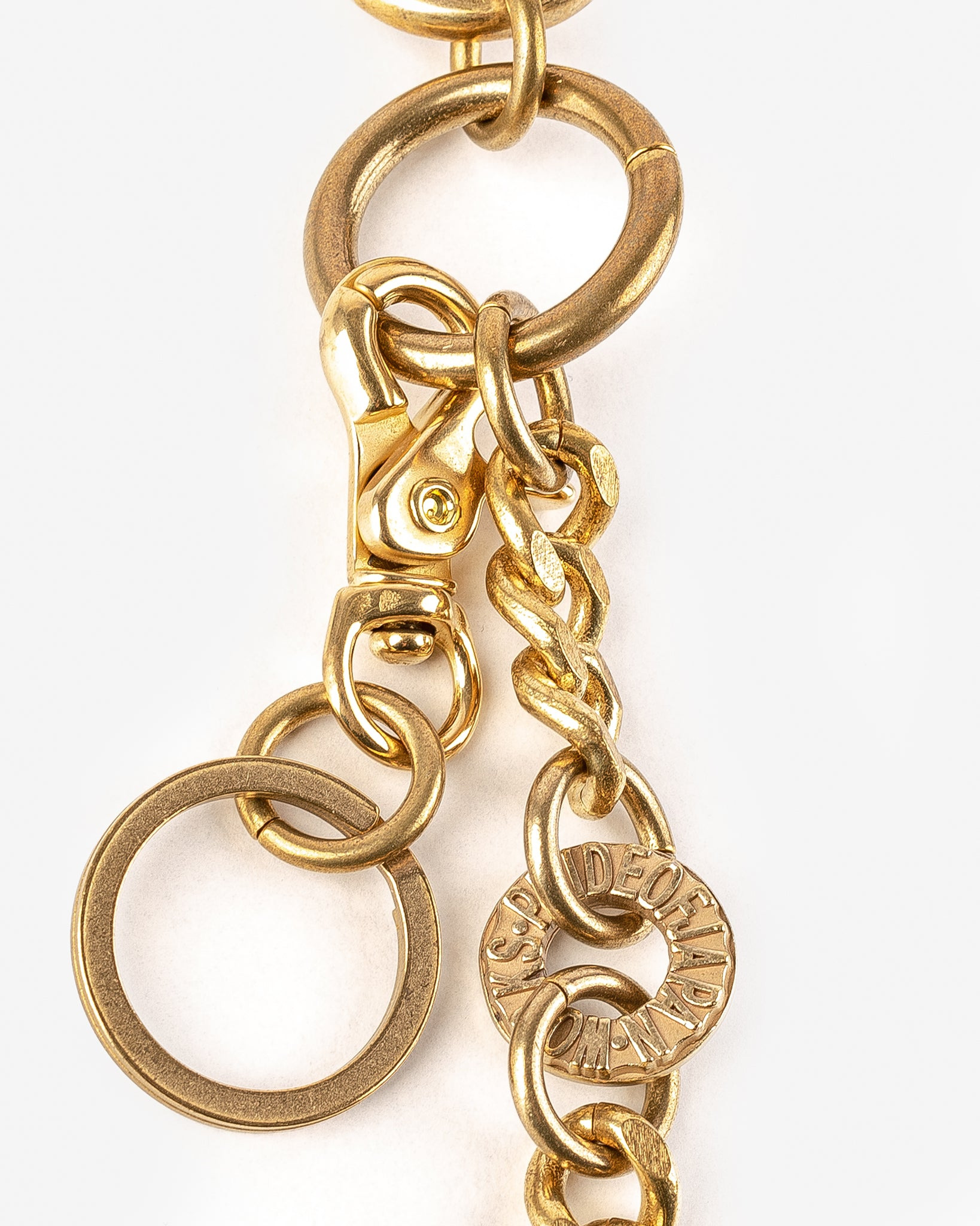 Brass-W15 Wallet Chain with Large Clip and Keyring - Brass - 4