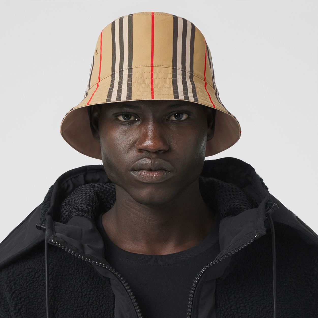 Reversible Icon Stripe Cotton Bucket Hat - 5