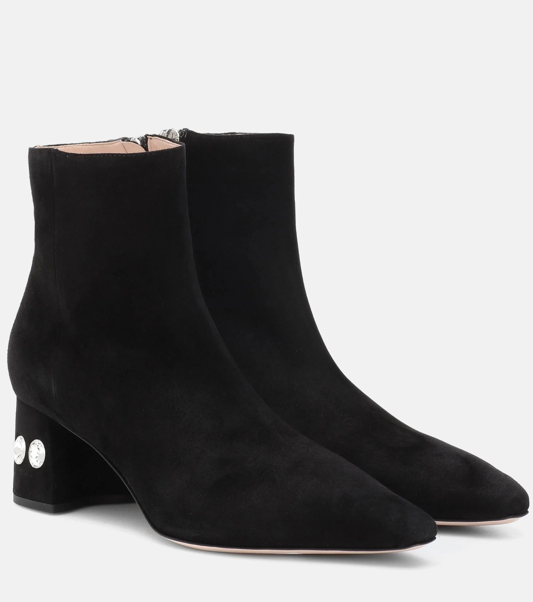 Embellished suede ankle boots - 1