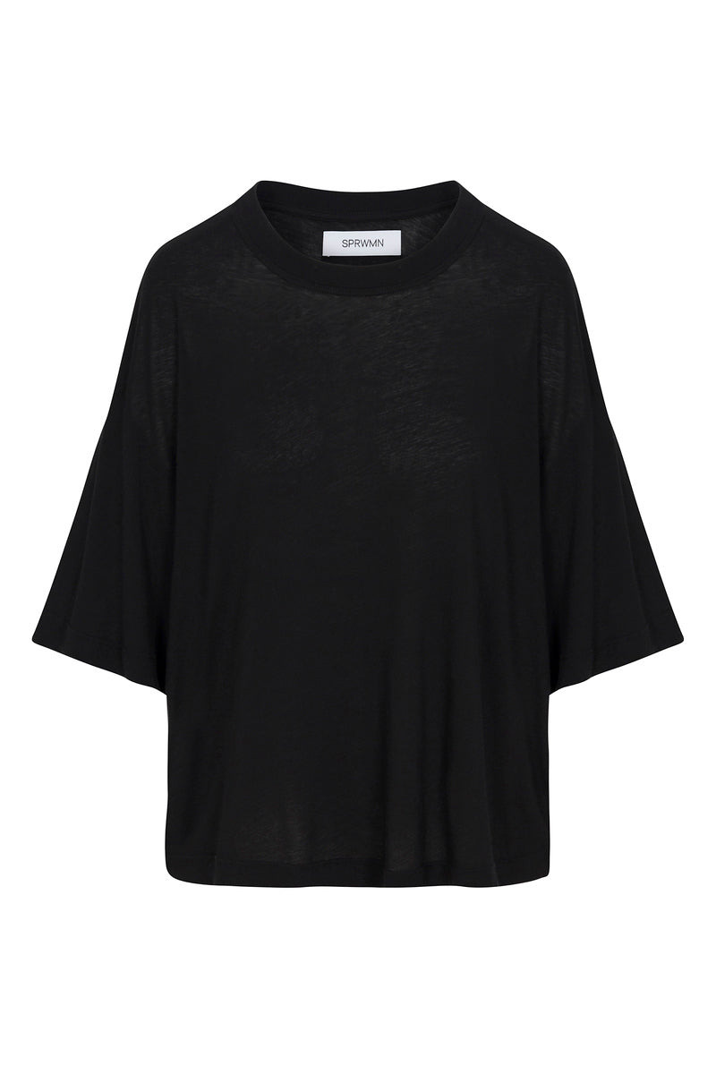 BLACK BOXY TEE - 4