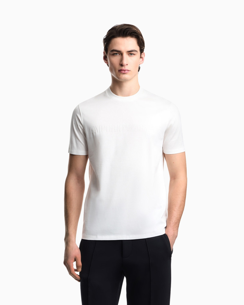 EMPORIO ARMANI JERSEY T-SHIRT WITH MATCHING INTARSIA LOGO outlook