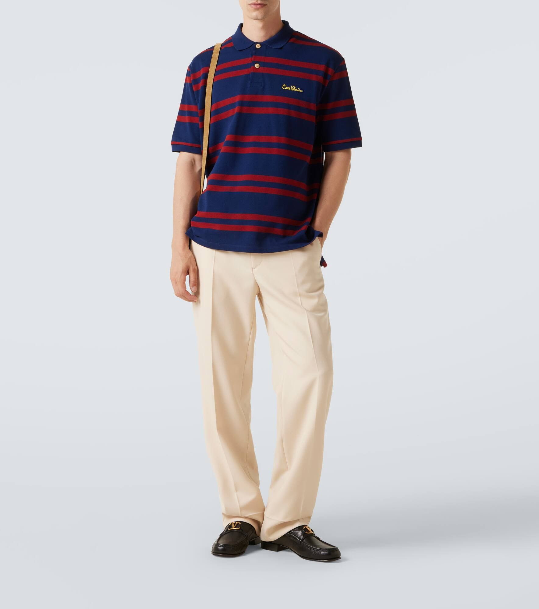 Chez Valentino striped cotton polo shirt - 2