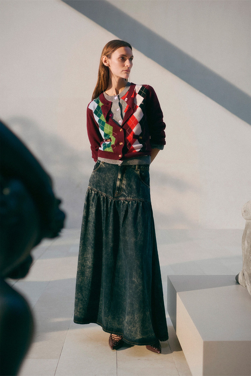 GANNI BLACK WASHED DENIM SKIRT outlook