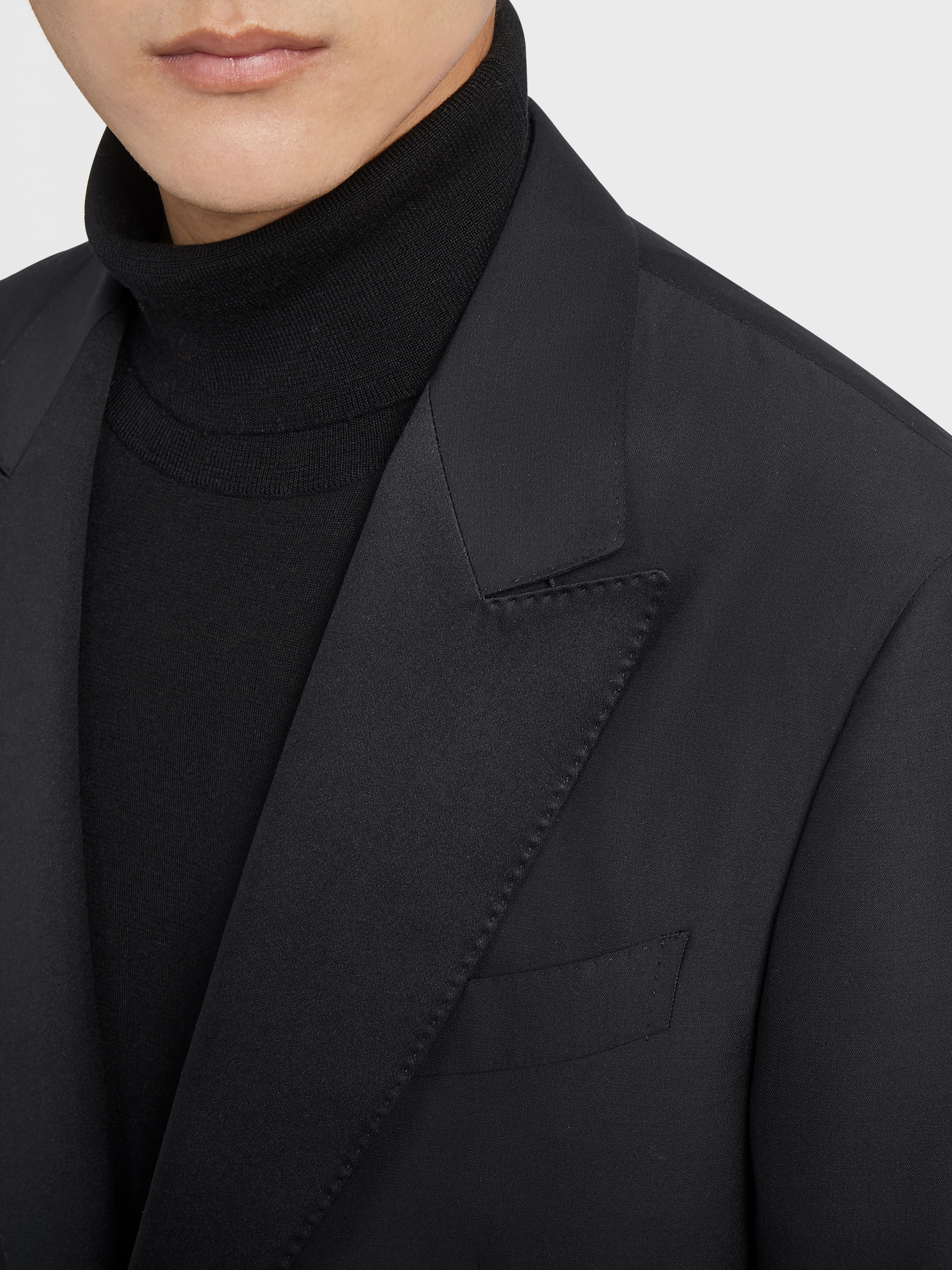 BLACK TROFEO™ 600 WOOL AND SILK EVENING SUIT - 3
