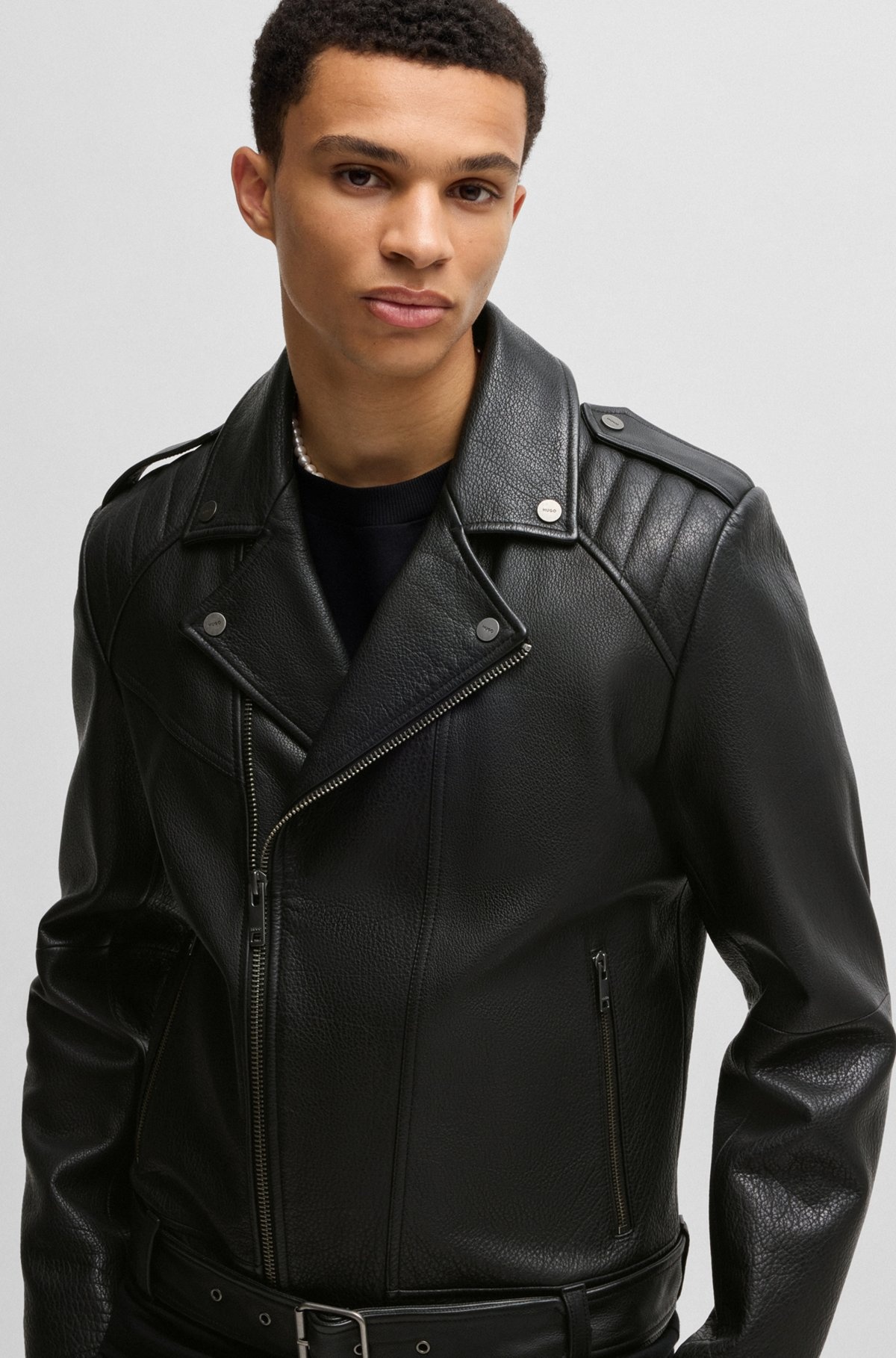 BUFFALO-LEATHER JACKET WITH CONTRAST LINING - 5
