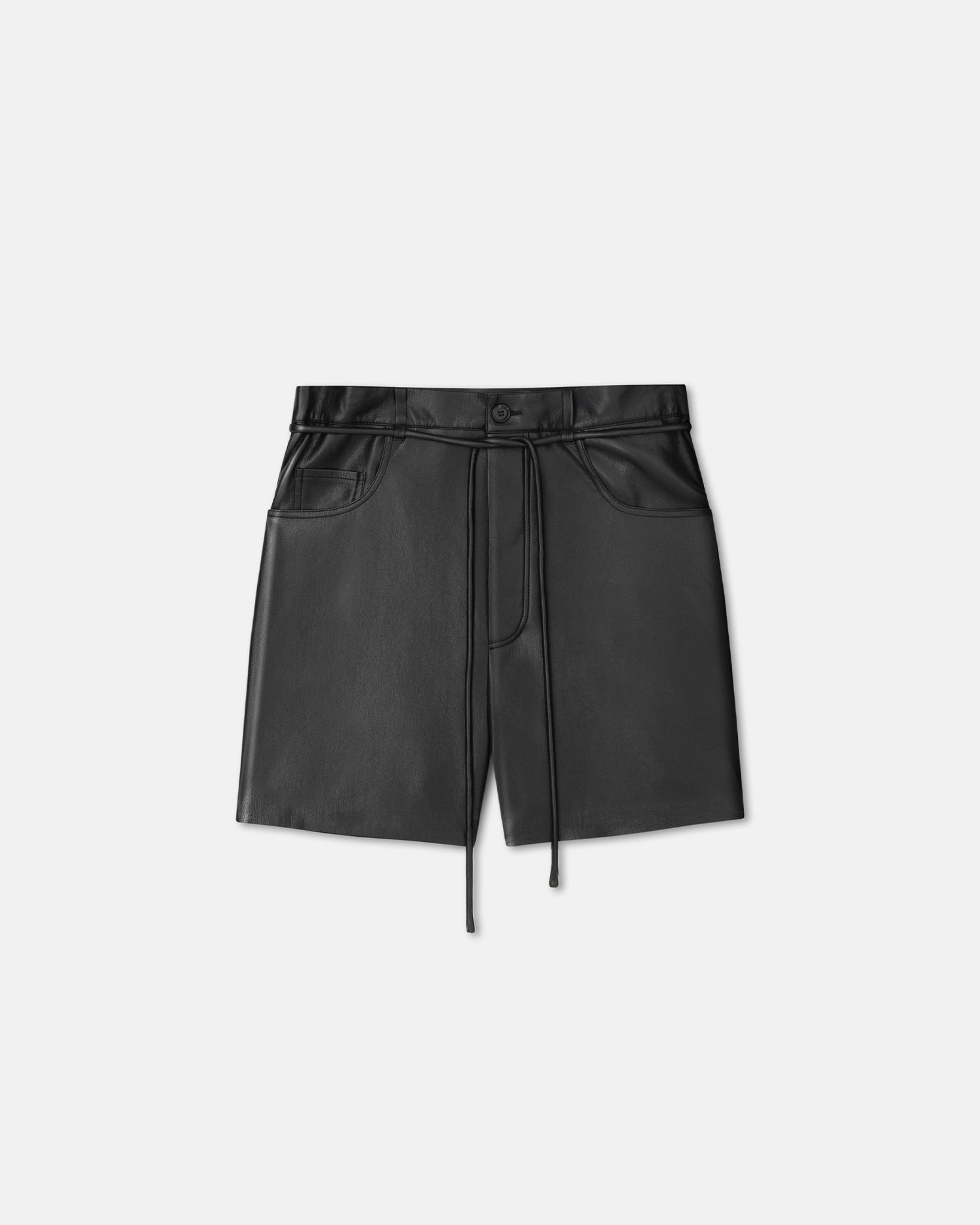 Belted Okobor™ Alt-Leather Shorts - 1