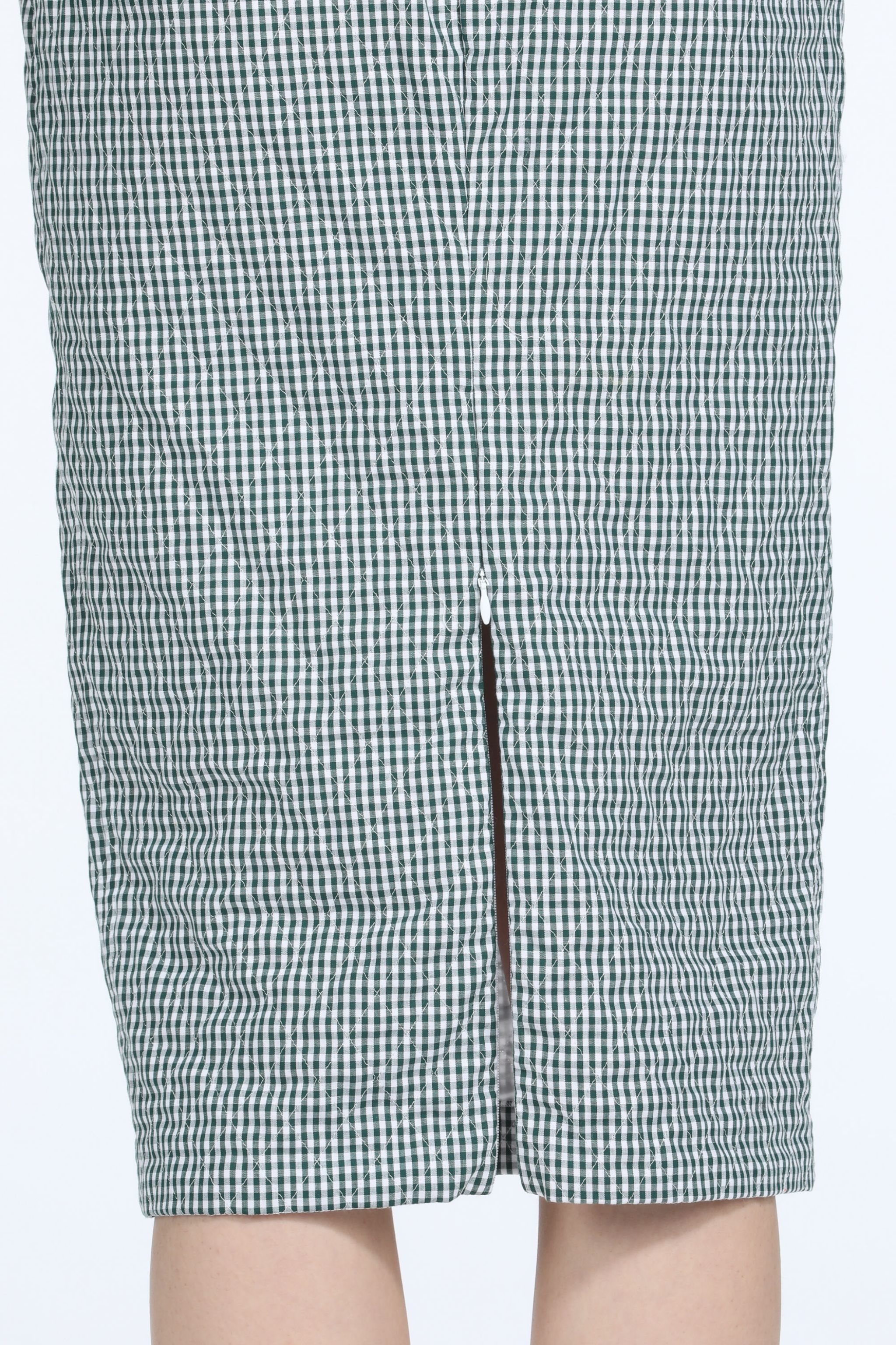 GINGHAM PRINT MIDI SKIRT - 5