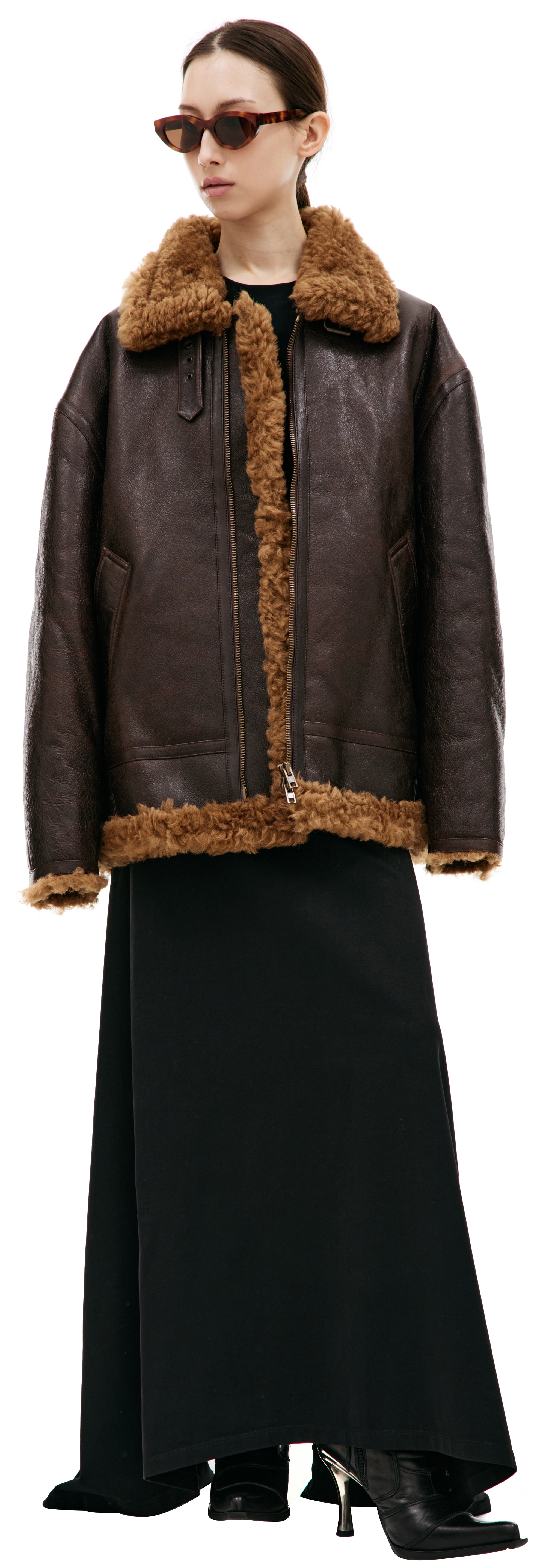 LEATHER AVIATOR JACKET - 1
