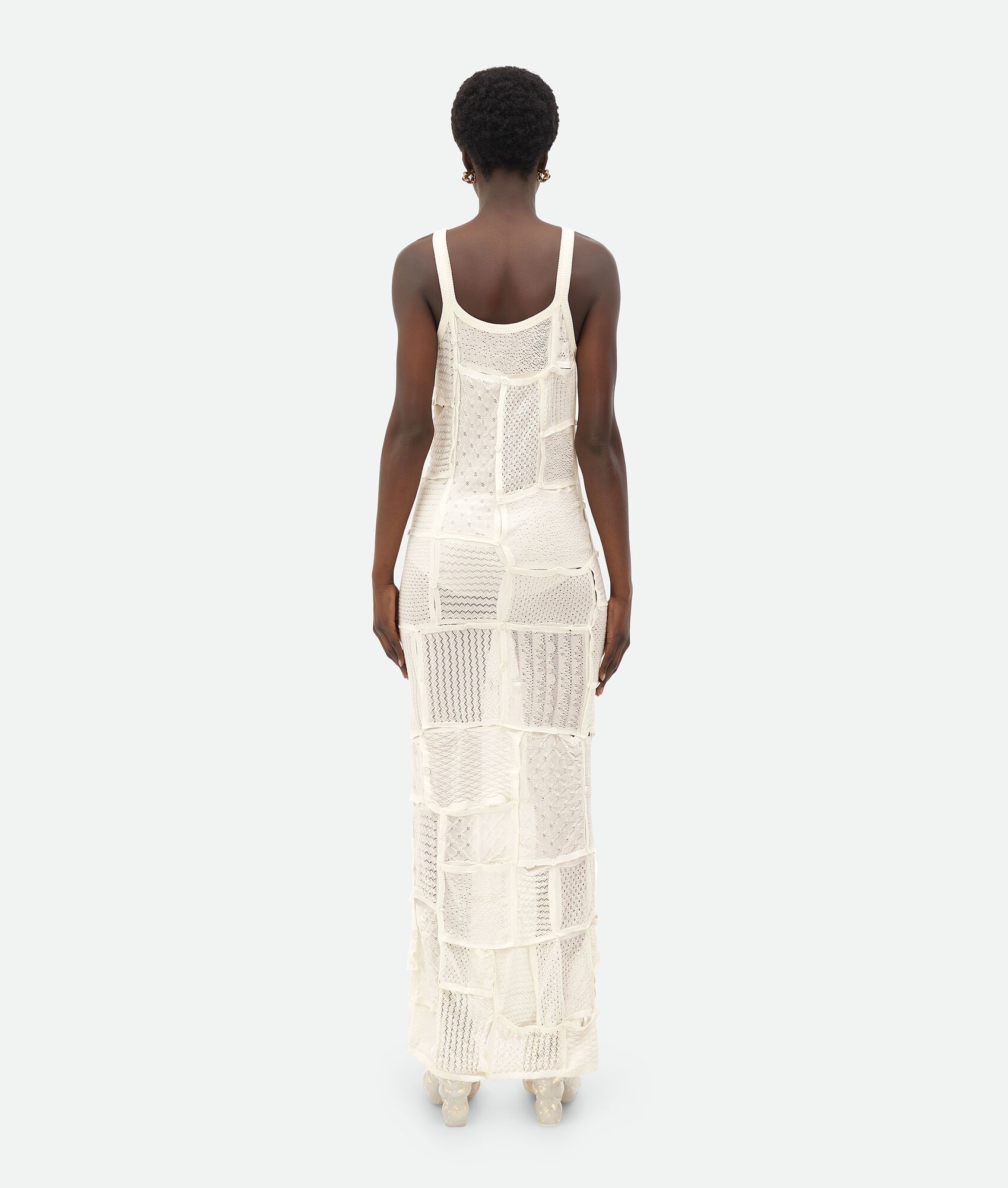 Hand-Patched Pointelle Cotton Midi Dress - 3