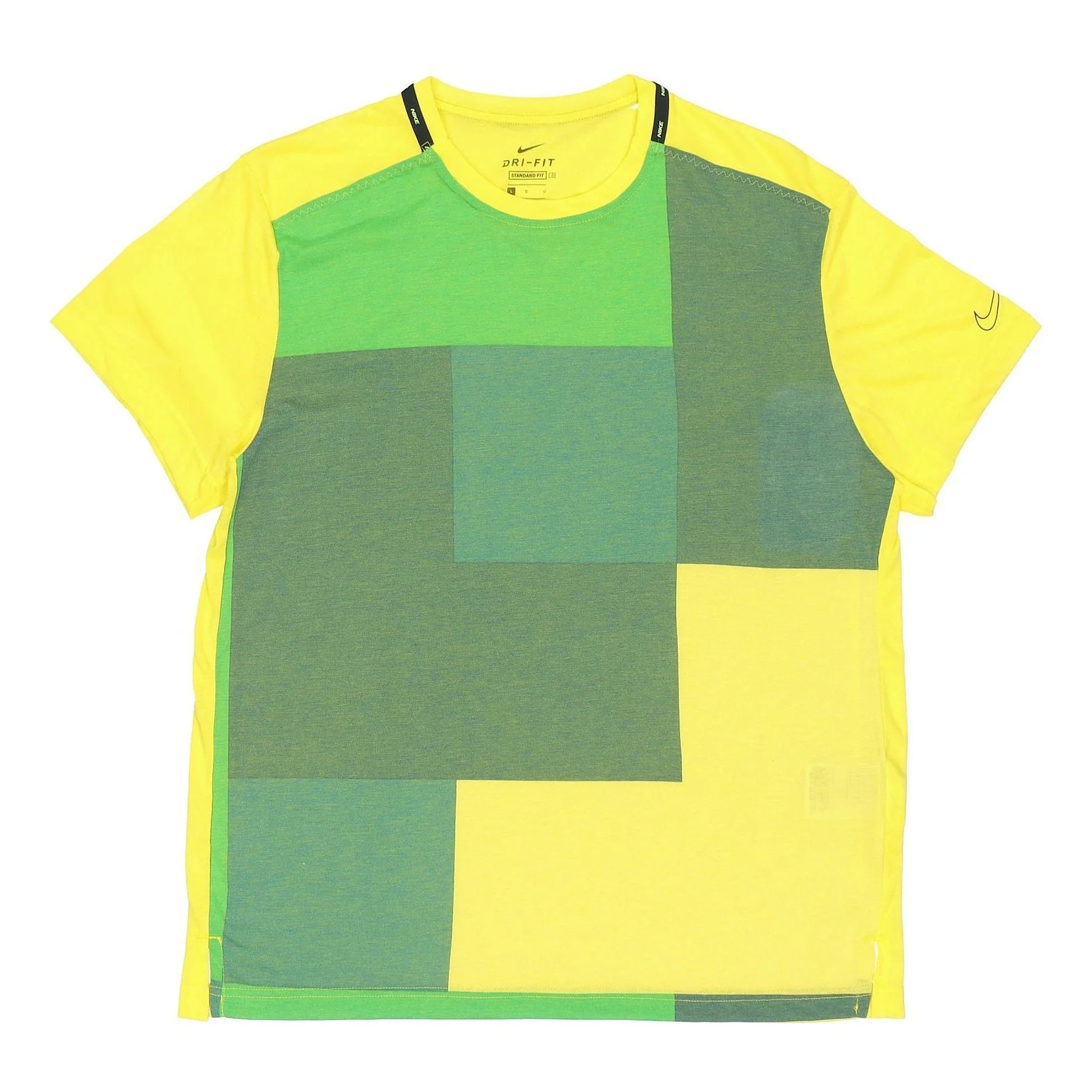 Nike Training Top Multicolor Splicing Breathable Sports Short Sleeve Yellow Green Yellowgreen CJ4743 - 1